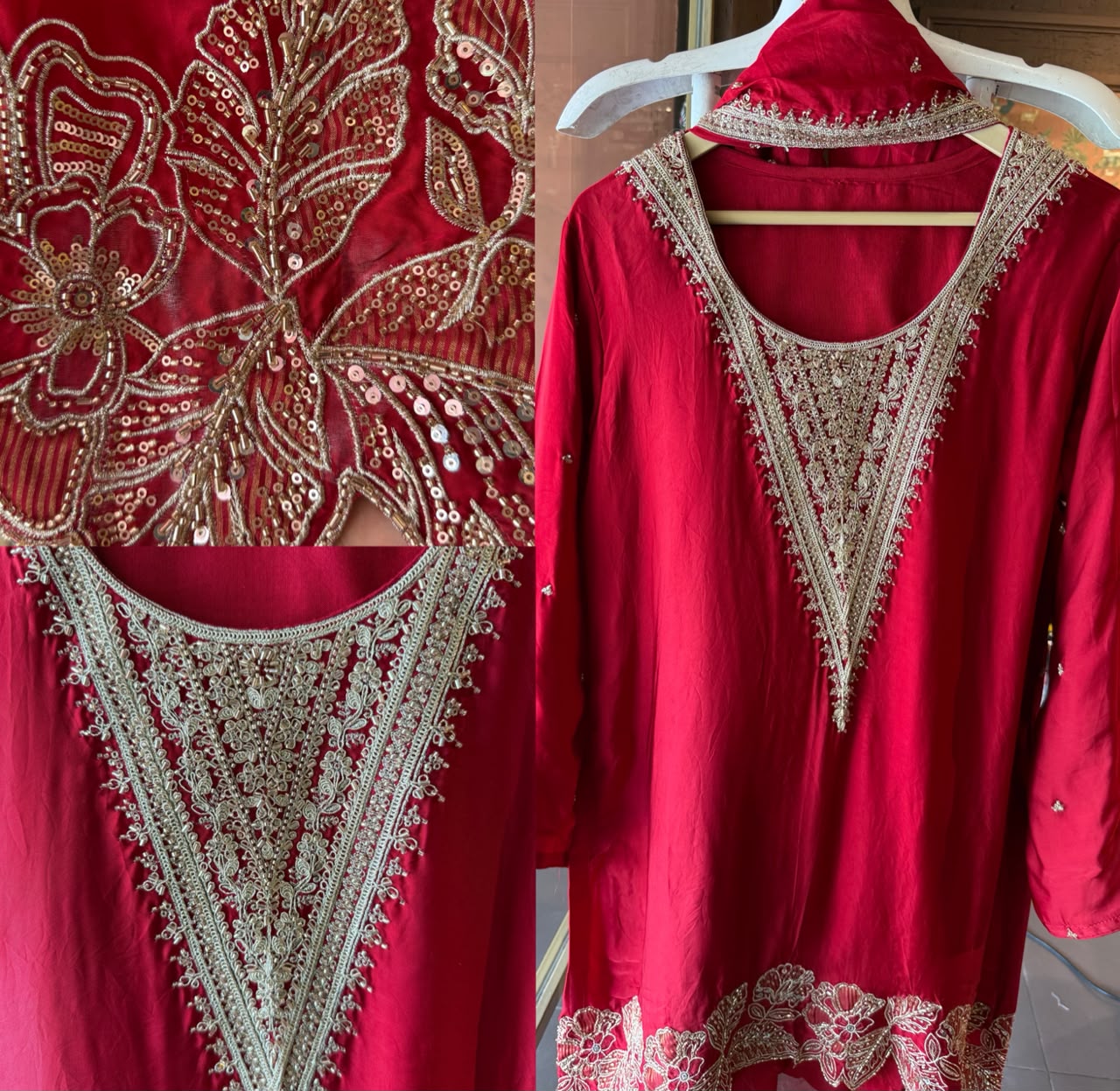 Hand embellished Designer sharara Suit Set