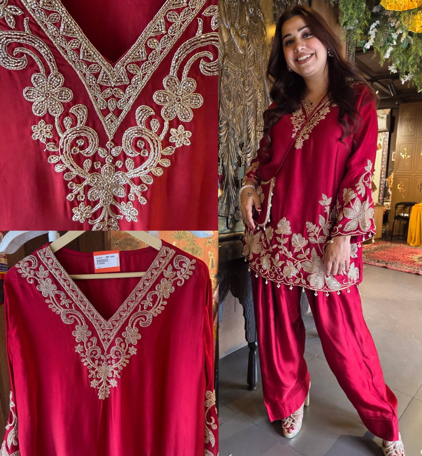 Pure satin Organza Designer Suit Set