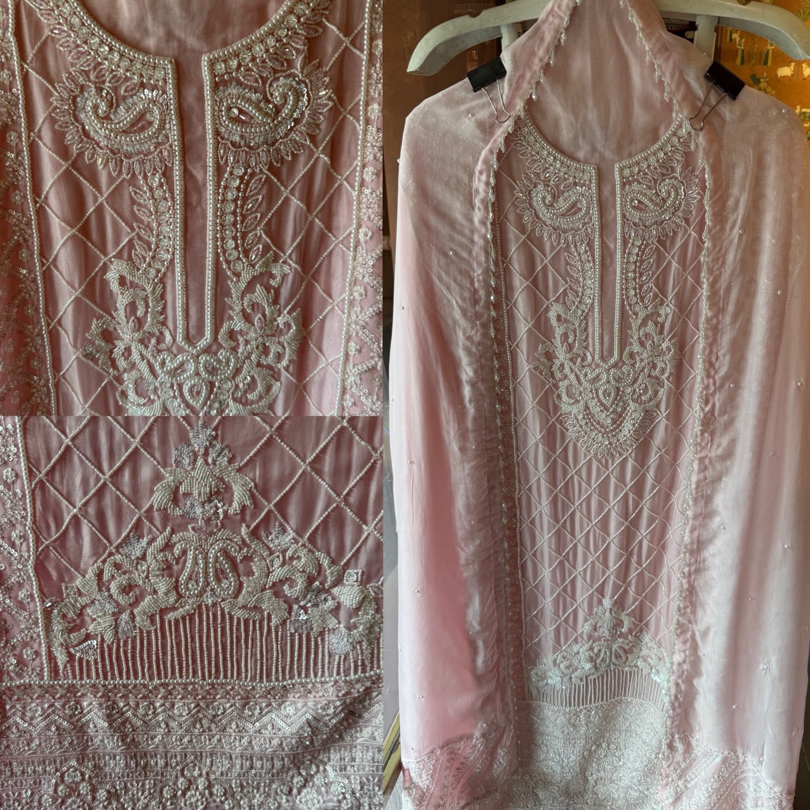 Pearl Embroidered Suit Set