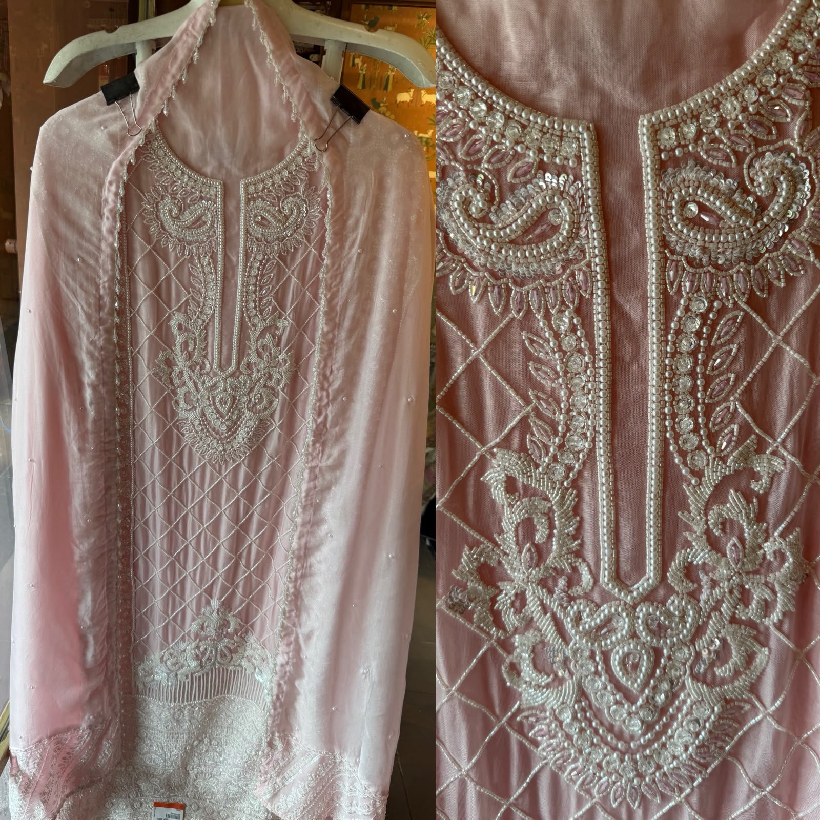 Pearl Embroidered Suit Set
