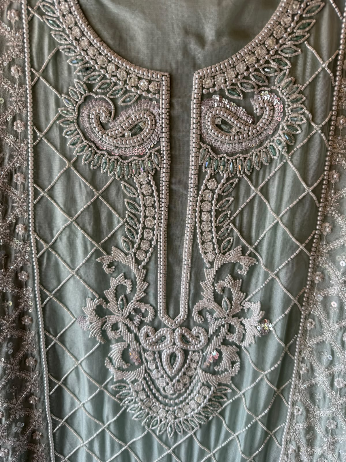 Pearl Embroidered Suit Set