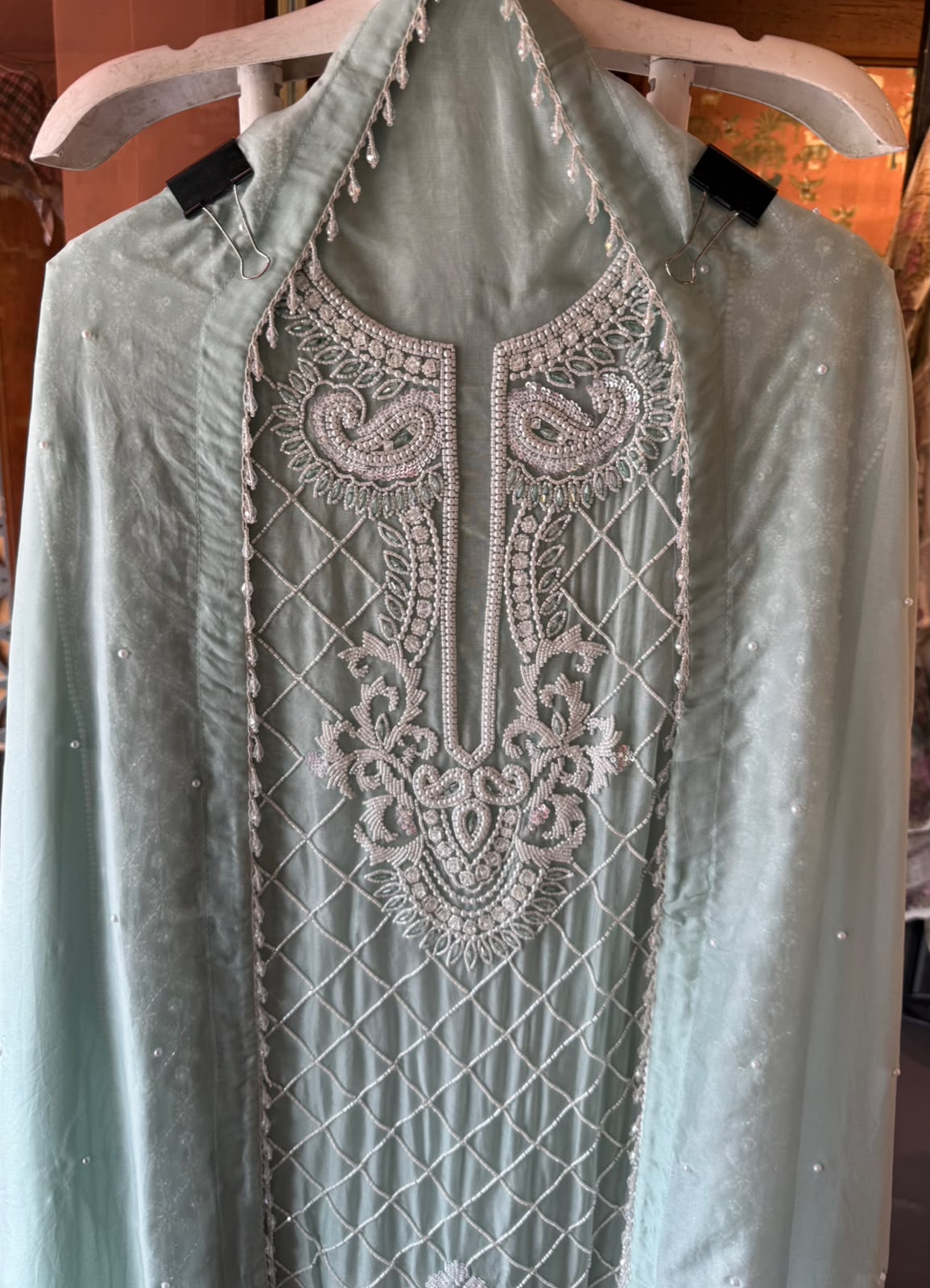 Pearl Embroidered Suit Set