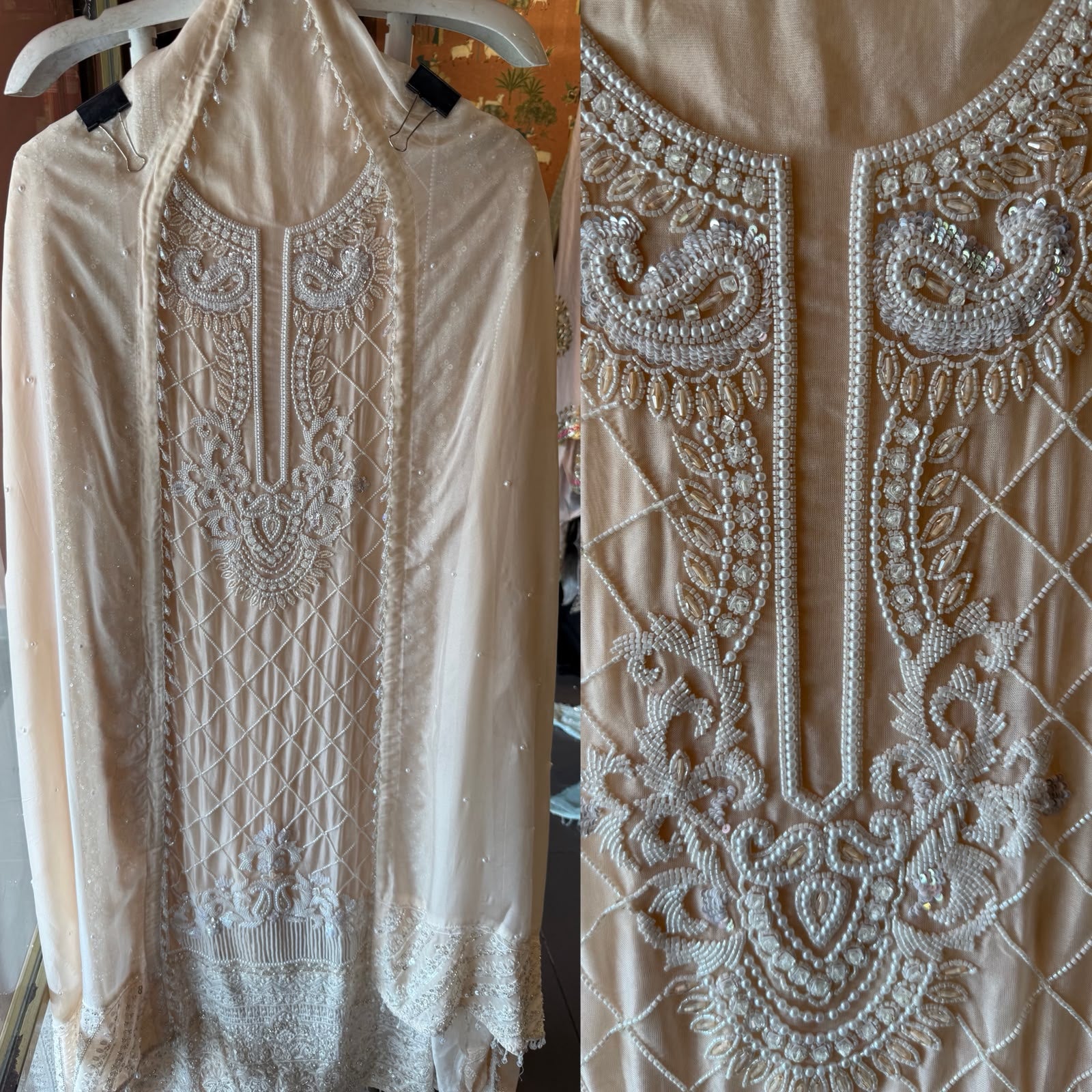 Pearl Embroidered Suit Set