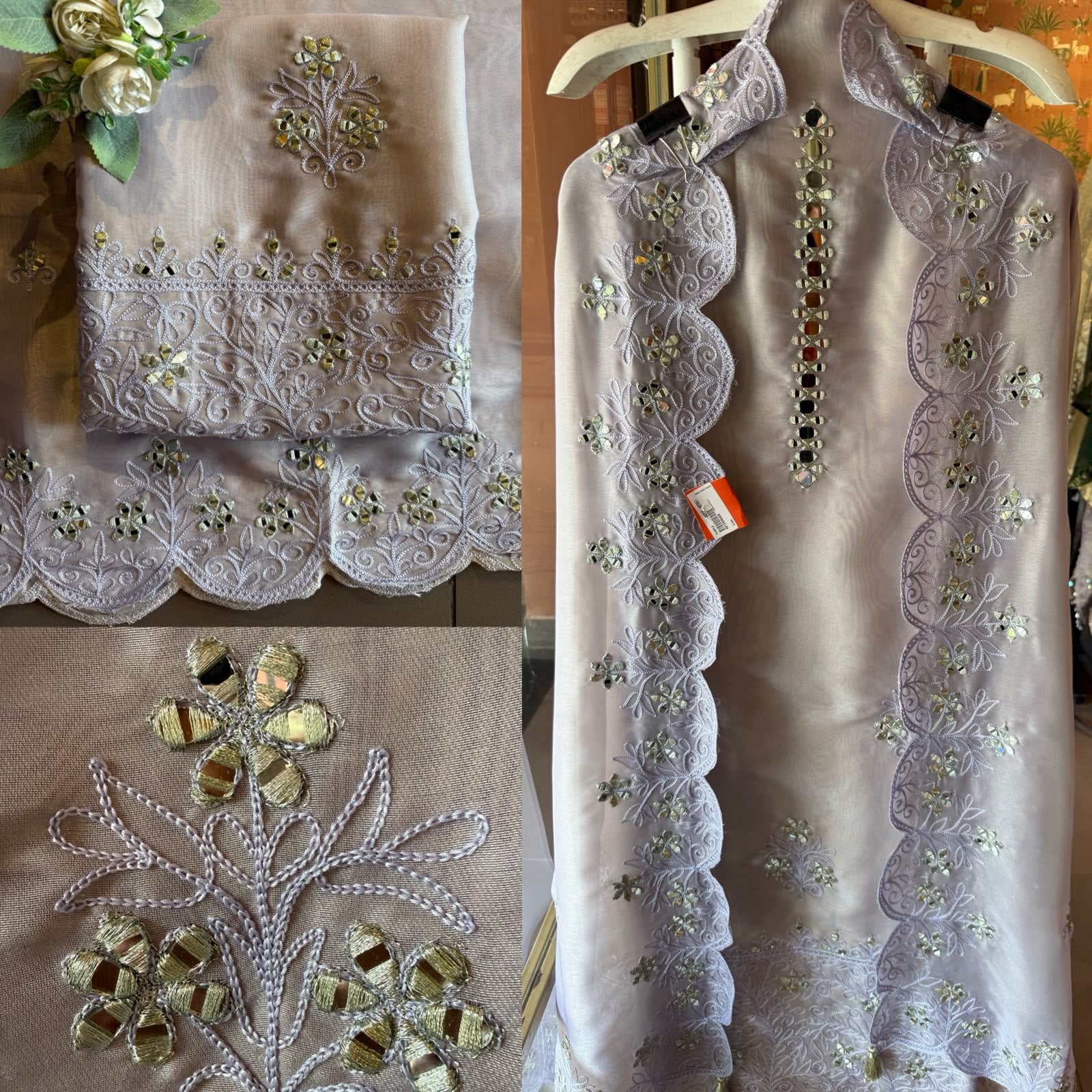 Pure baluchiri tissue silk suit
