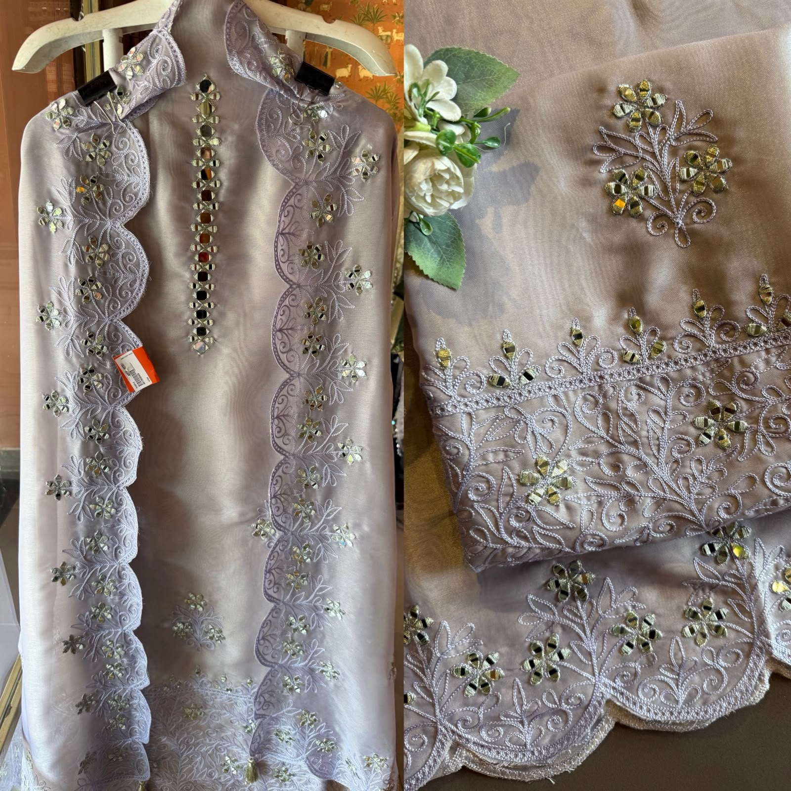 Pure baluchiri tissue silk suit