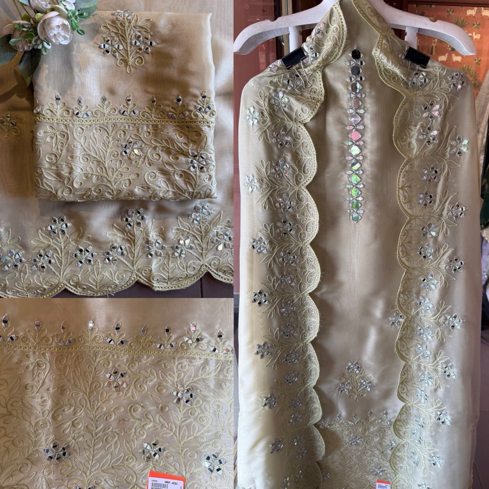 Pure baluchiri tissue silk suit