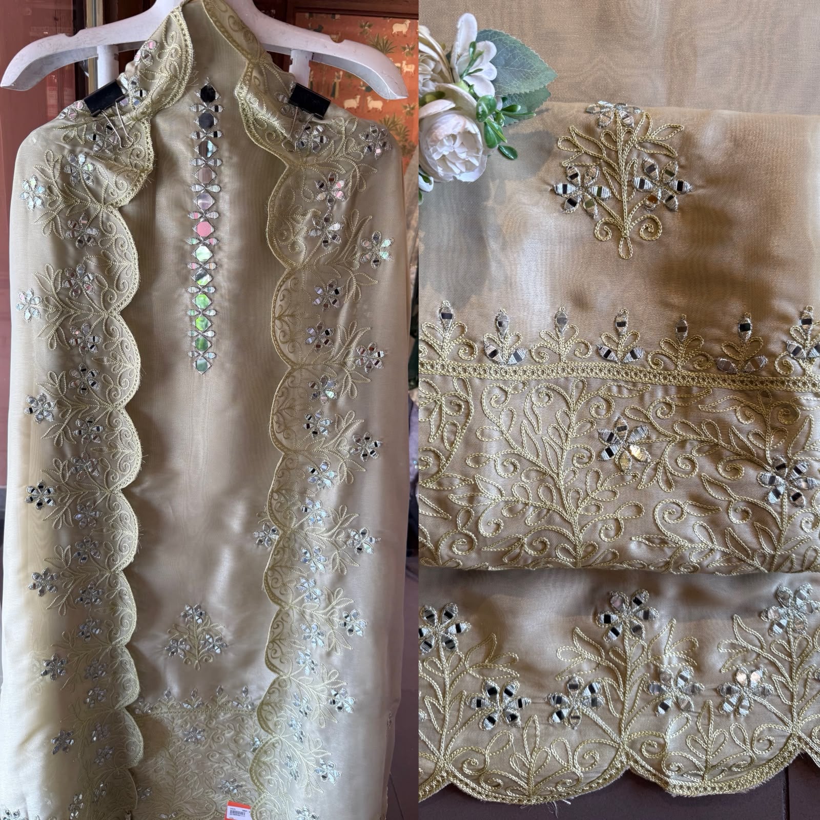 Pure baluchiri tissue silk suit