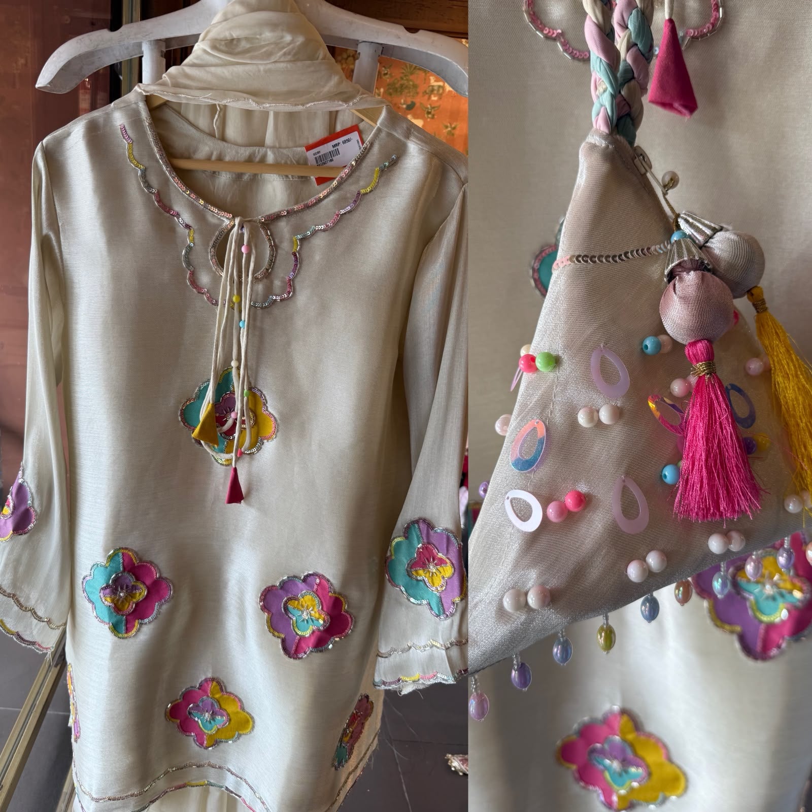 Designer Appliqué Farshi salwar suit Set