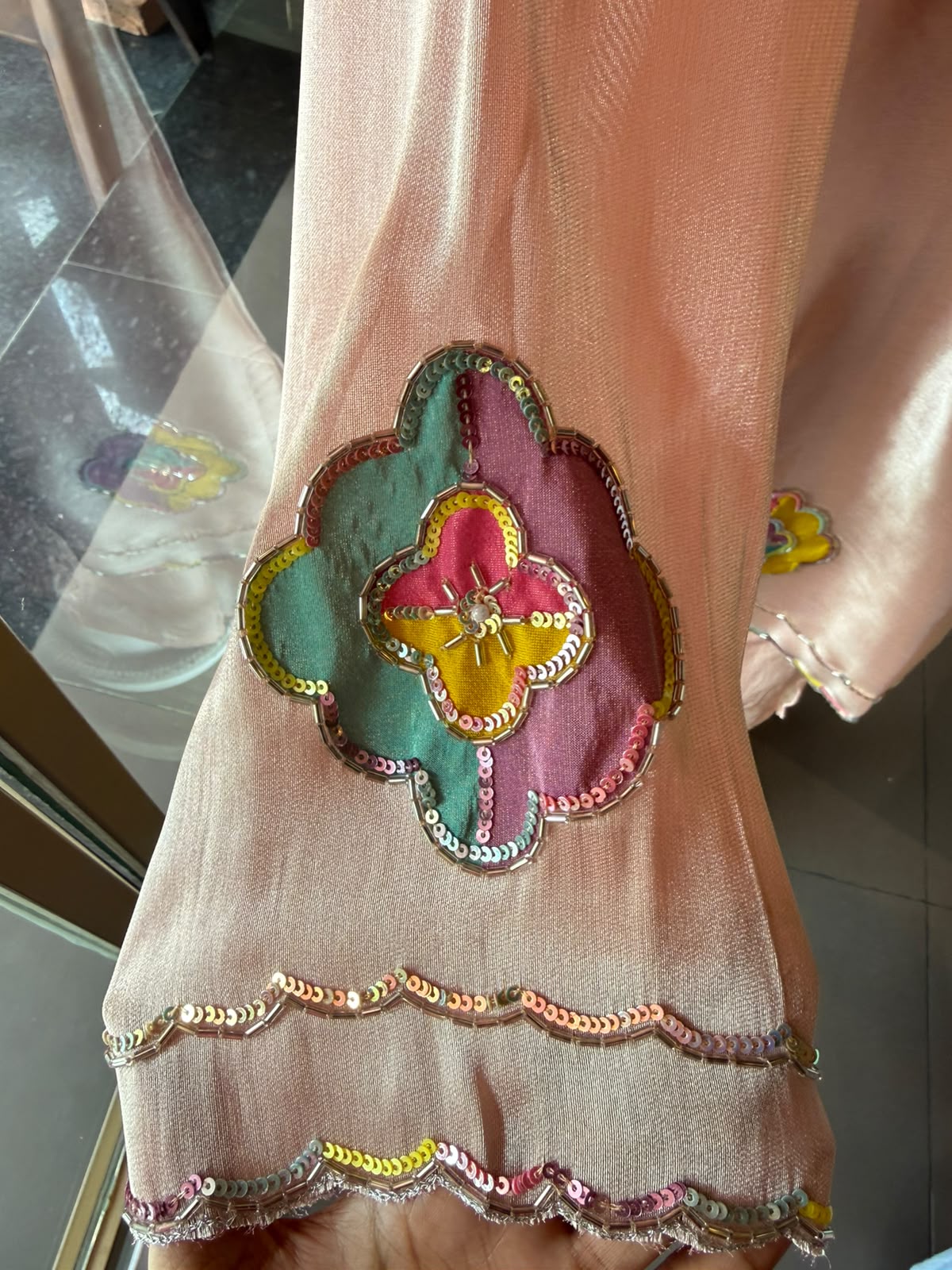 Designer Appliqué Farshi salwar suit