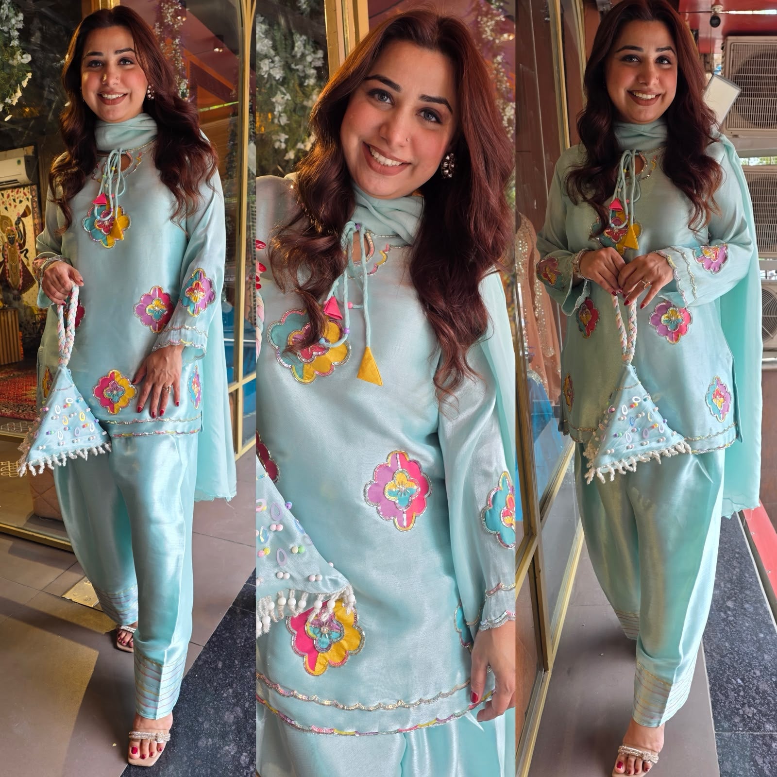 Designer Appliqué Farshi salwar suit