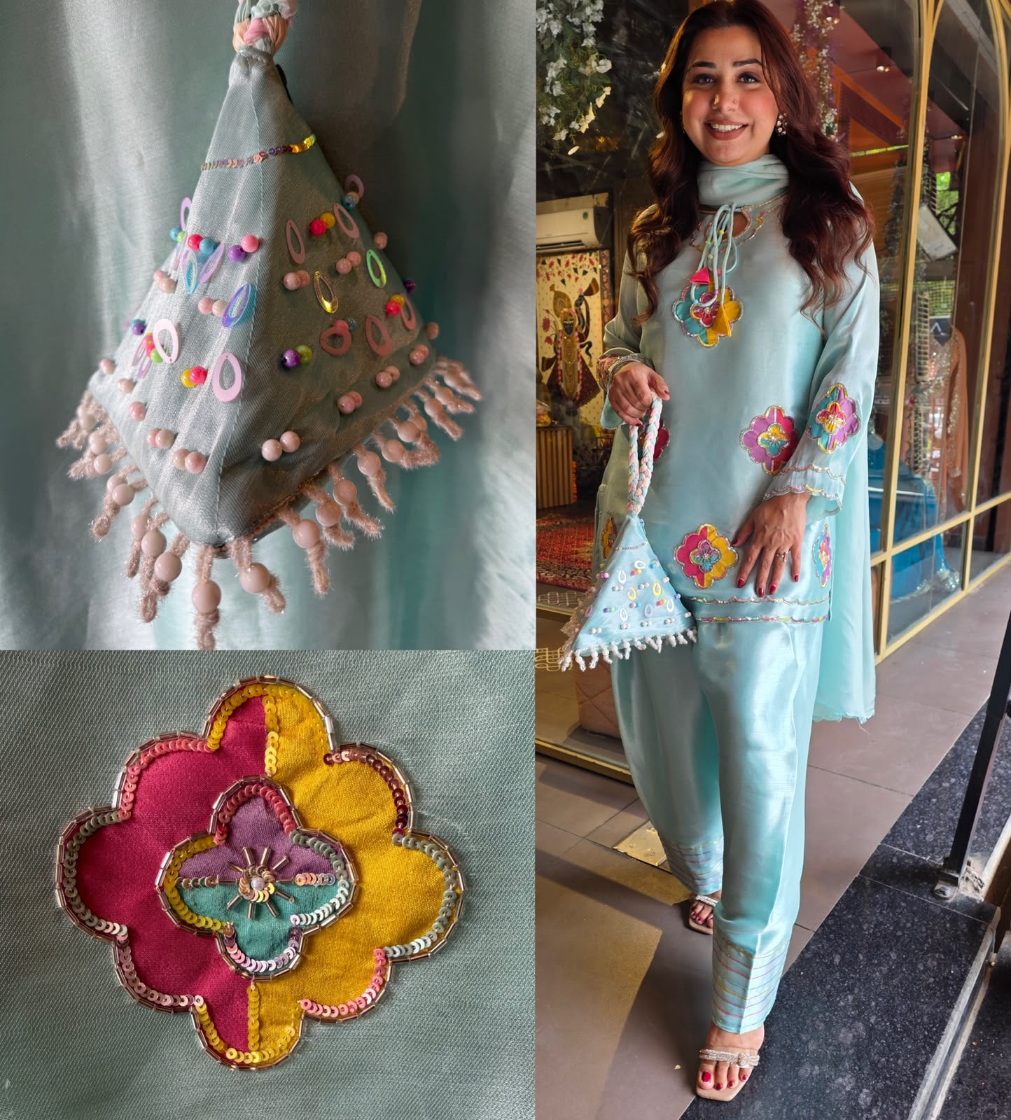 Designer Appliqué Farshi salwar suit