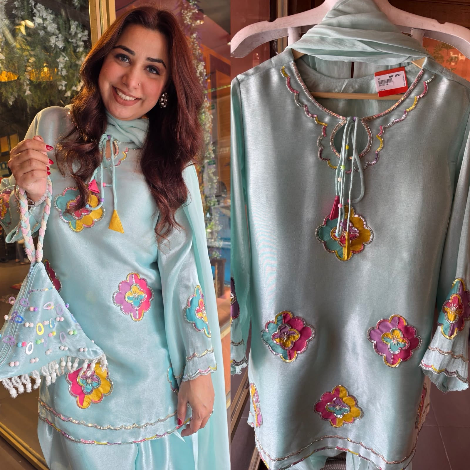 Designer Appliqué Farshi salwar suit