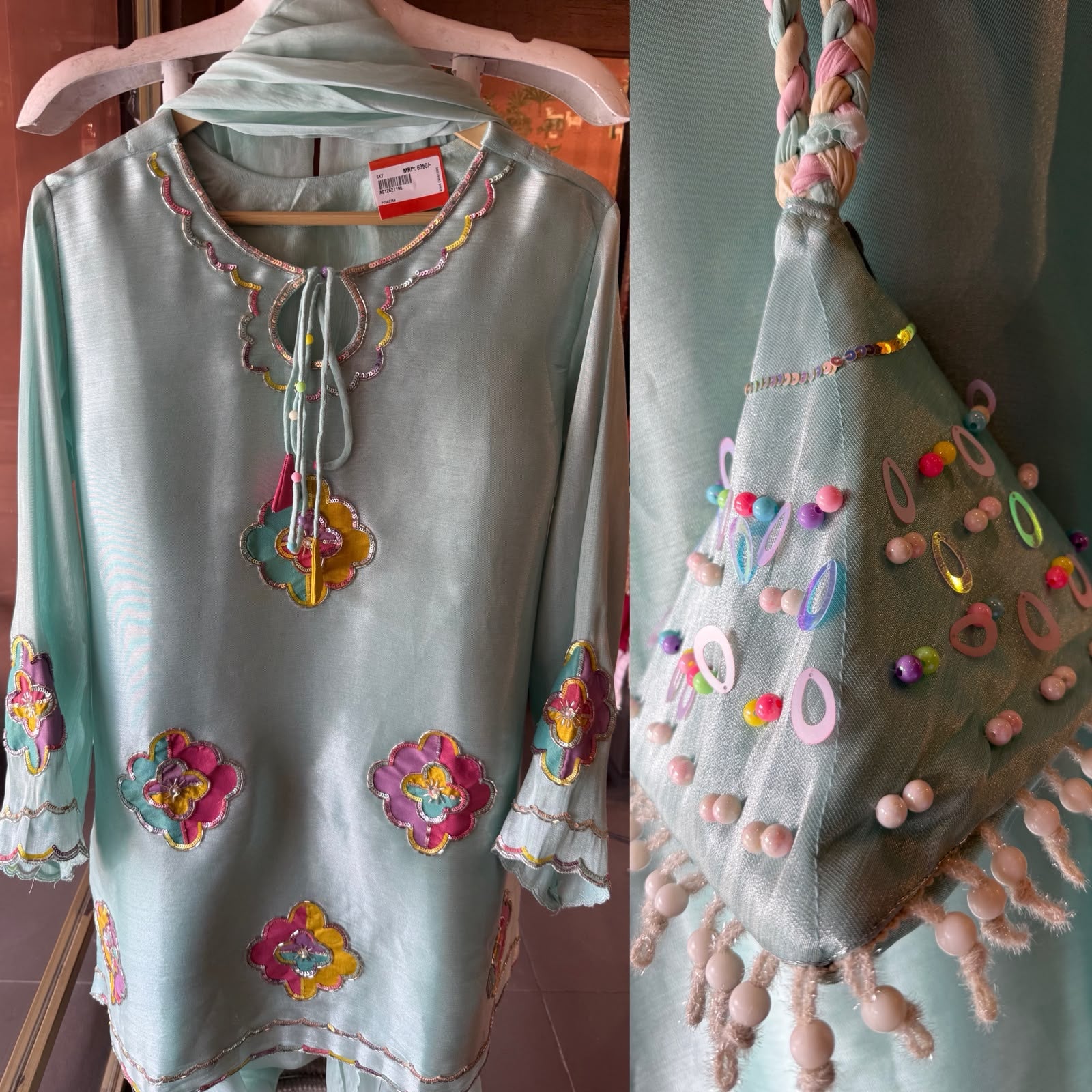 Designer Appliqué Farshi salwar suit
