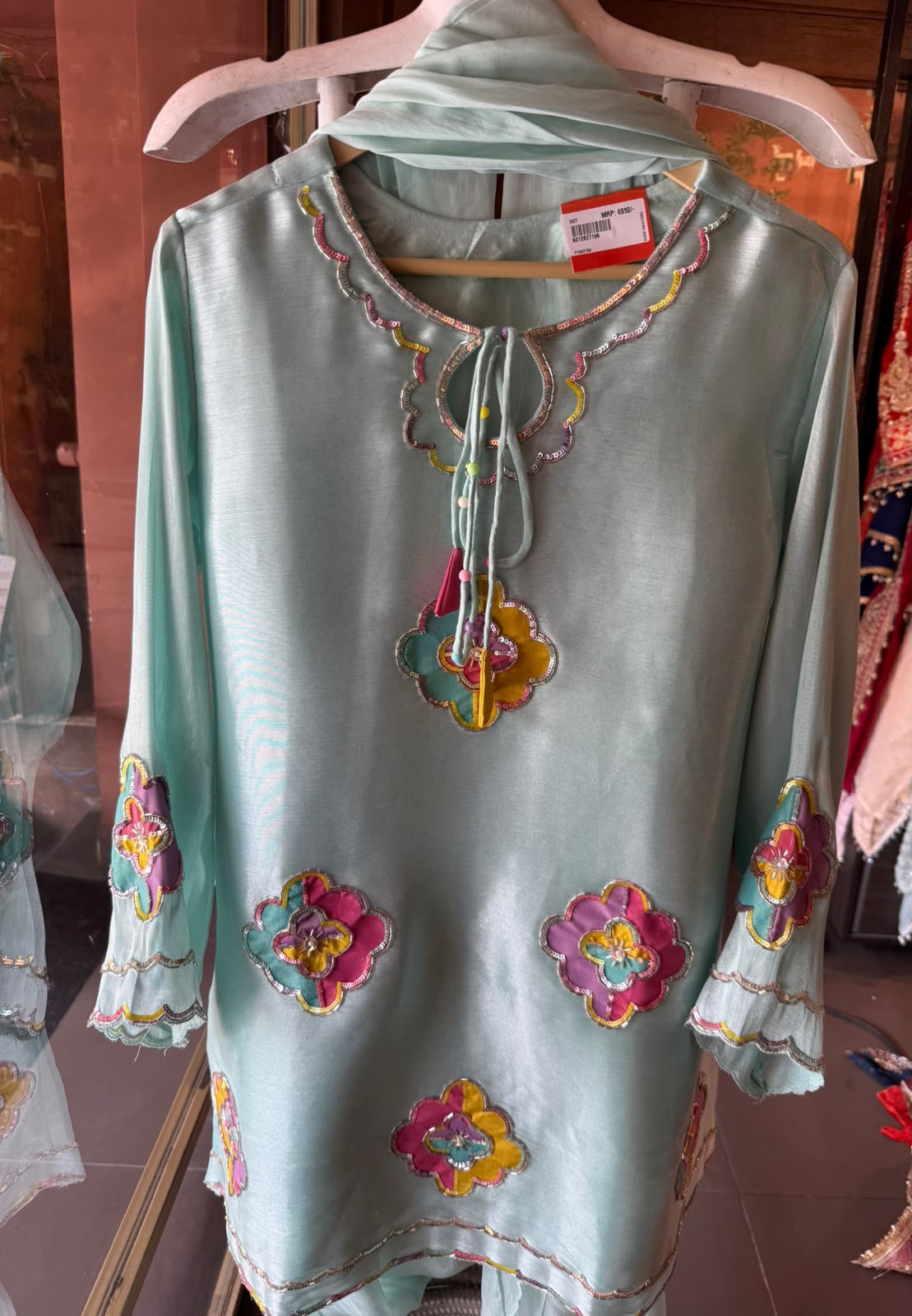 Designer Appliqué Farshi salwar suit