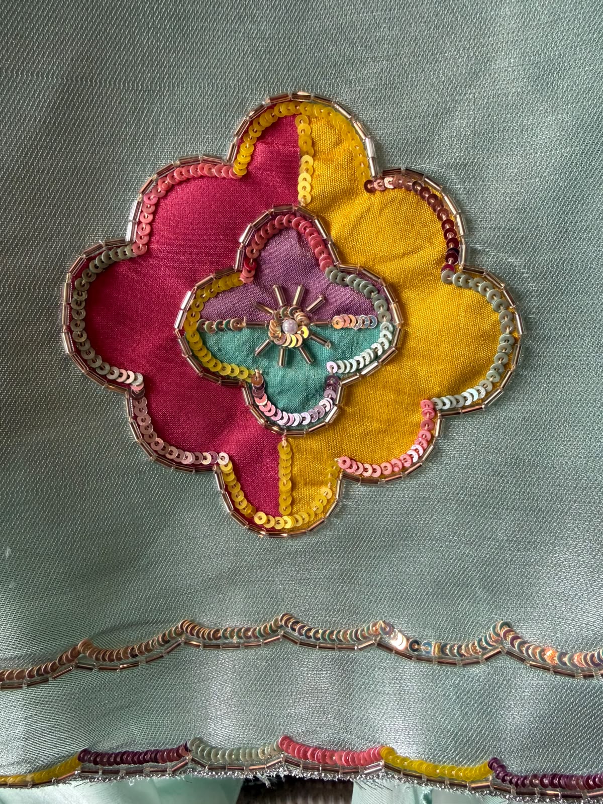 Designer Appliqué Farshi salwar suit