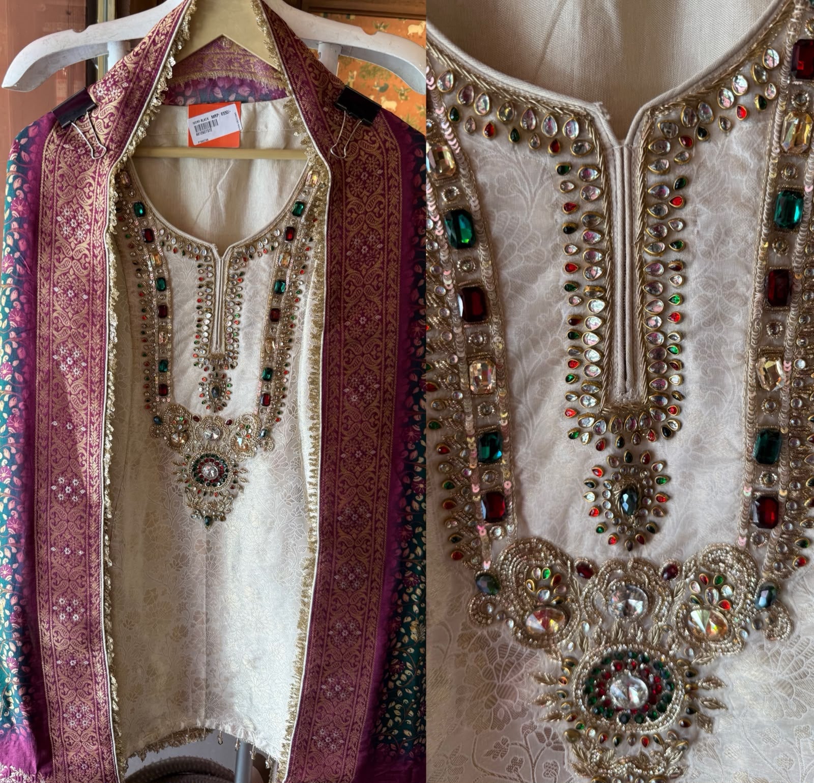Ivory Heritage Brocade Suit Set