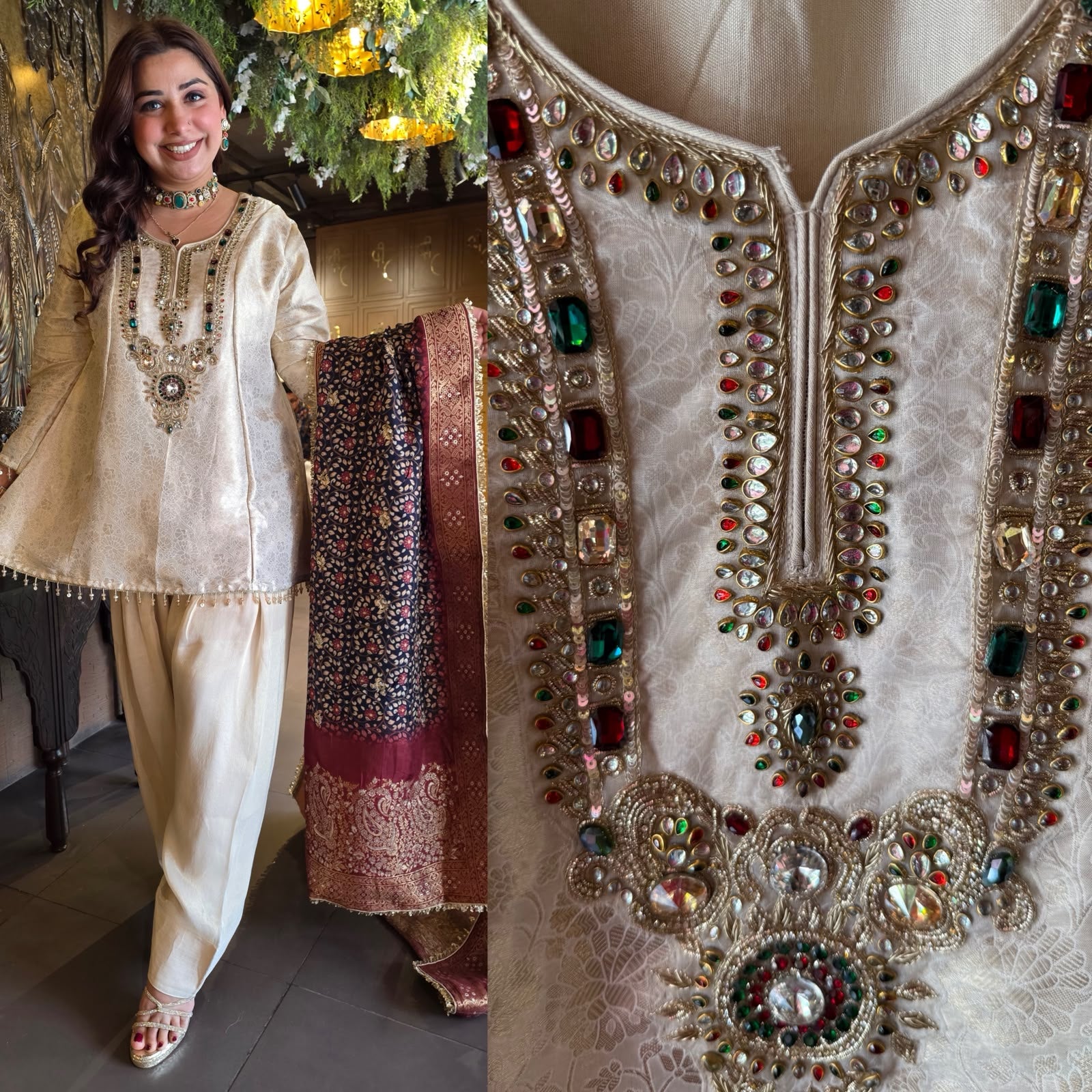 Ivory Heritage Brocade Suit Set