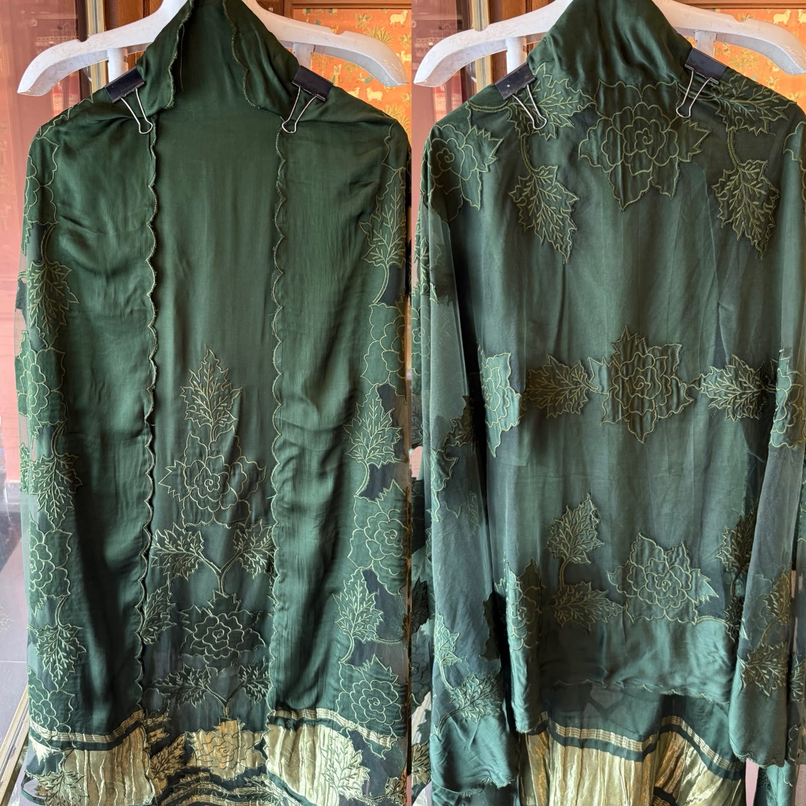Pure satin silk unstitched Kurta