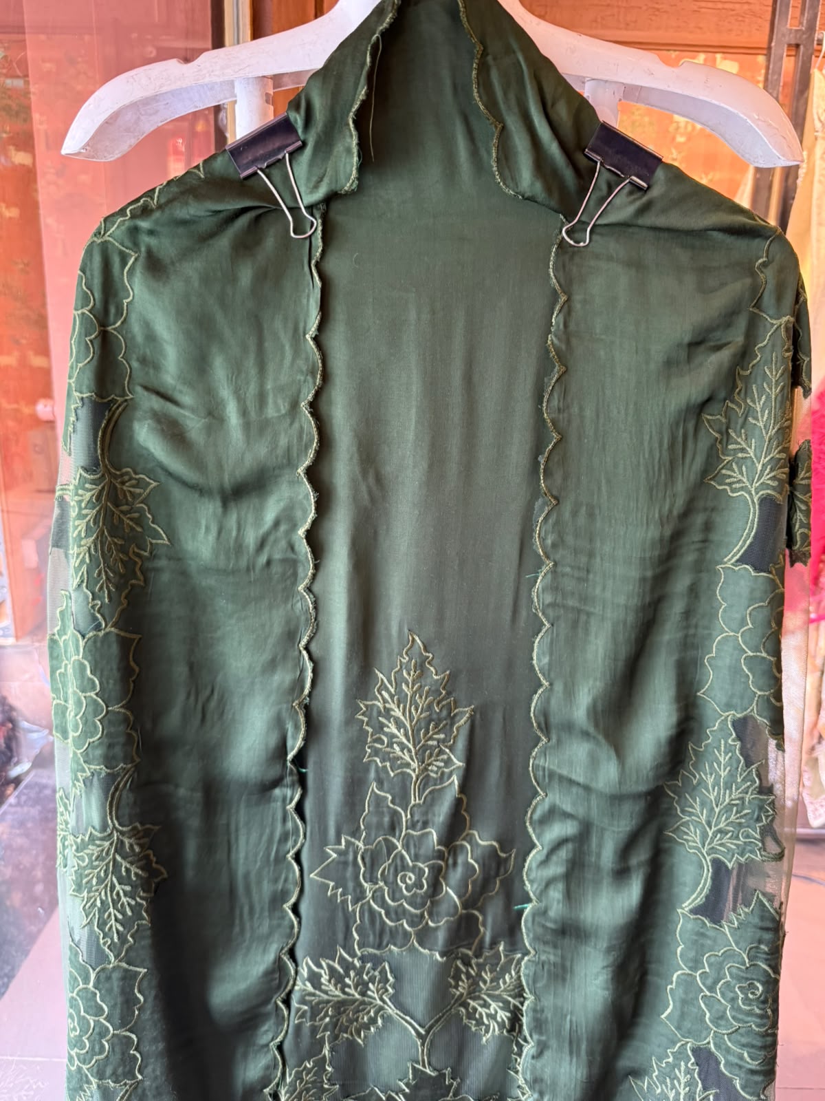 Pure satin silk unstitched Kurta