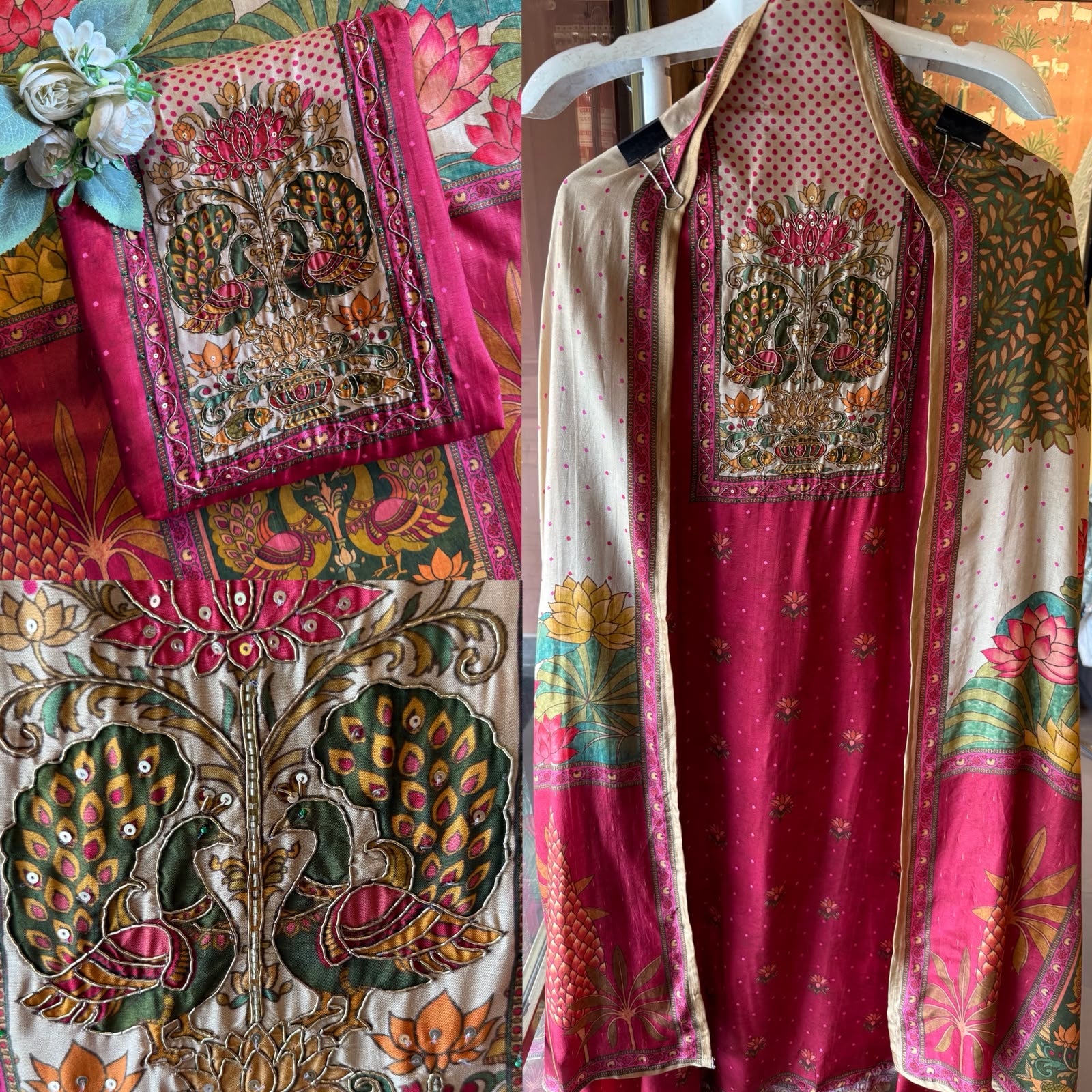 Peacock Lotus Designer Suit Set