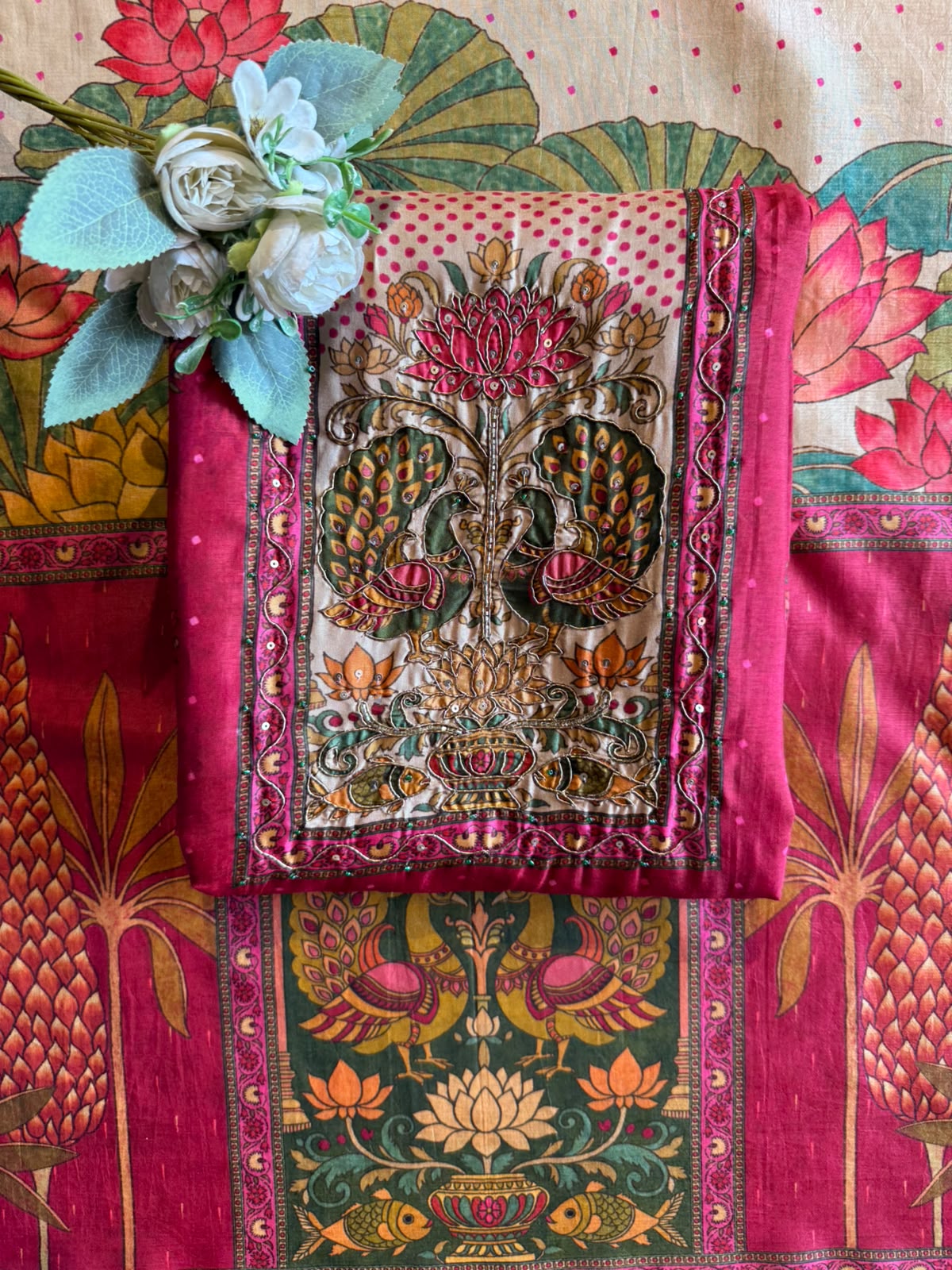 Peacock Lotus Designer Suit Set