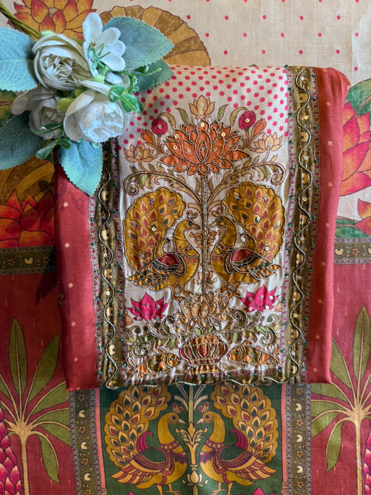 Peacock Lotus Designer Suit Set