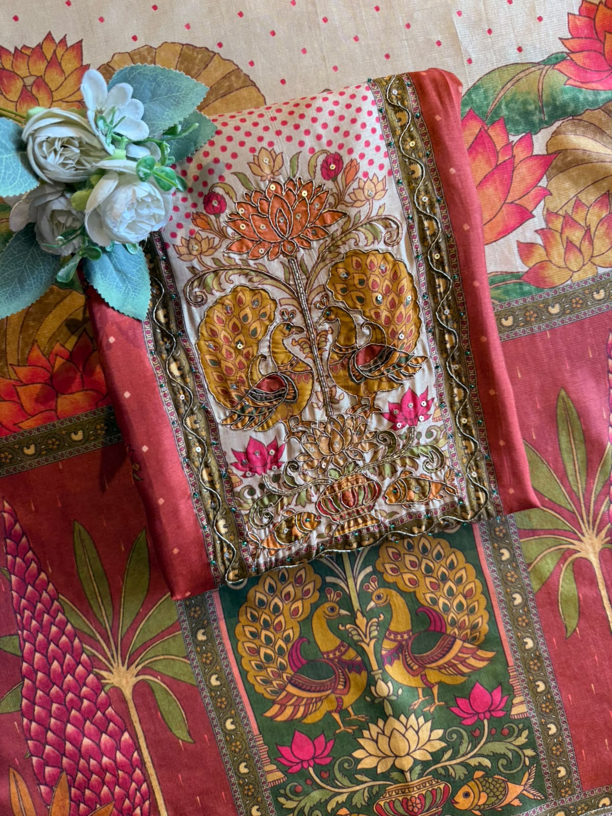 Peacock Lotus Designer Suit Set
