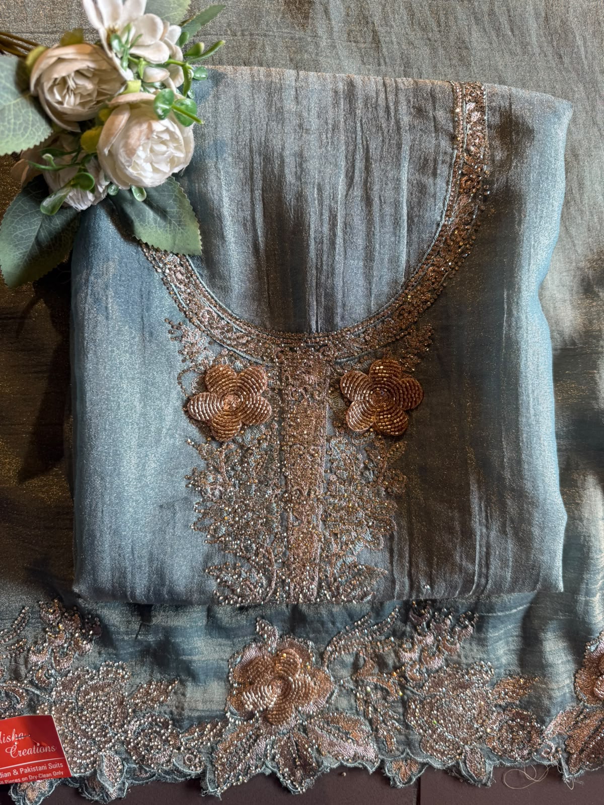 Crushed tissue Partywear Suit set