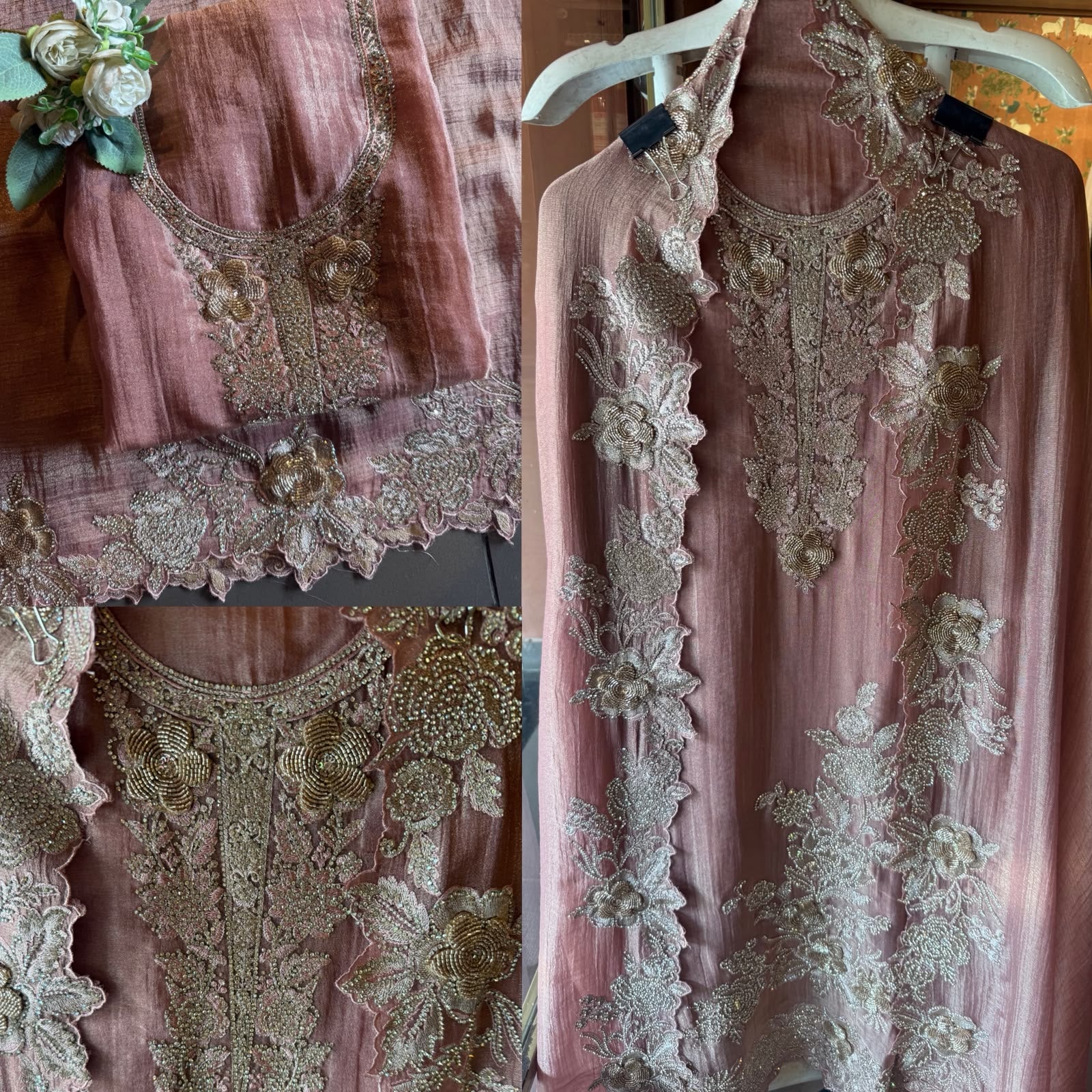 Crushed tissue Partywear Suit set