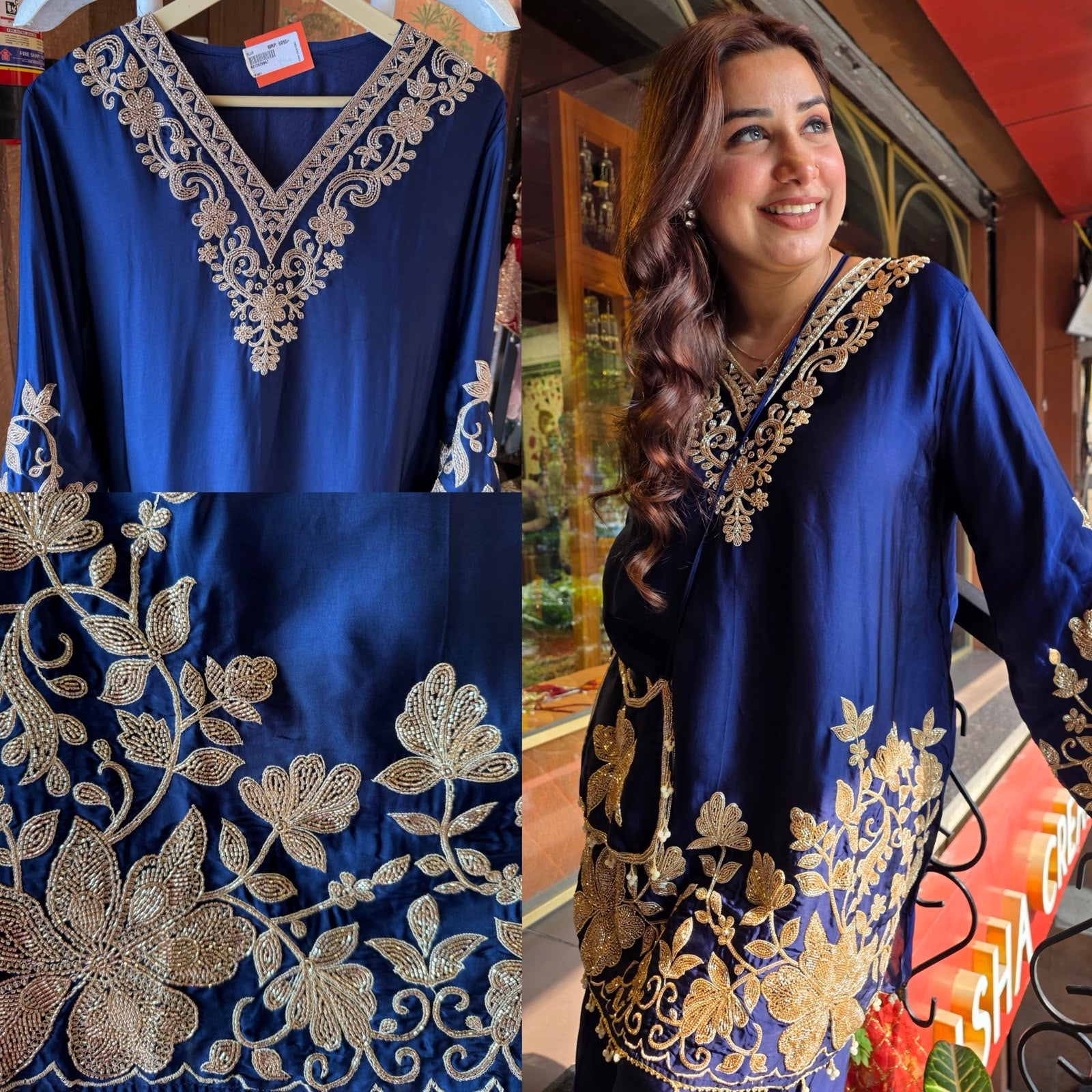 Pure satin Organza Designer Suit Set