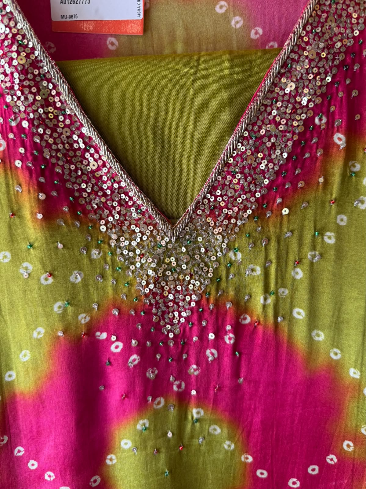 Bandhani Sequin Kurta Set