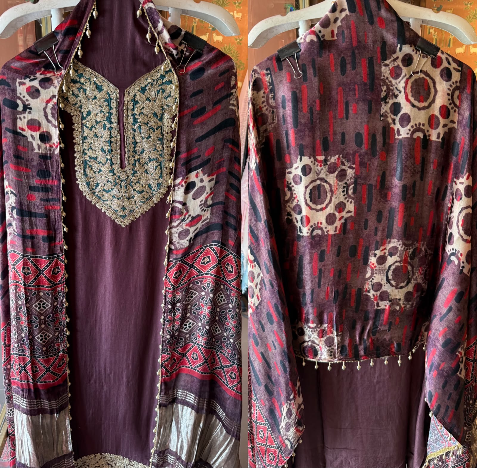 Silk Embroidered Suit Set