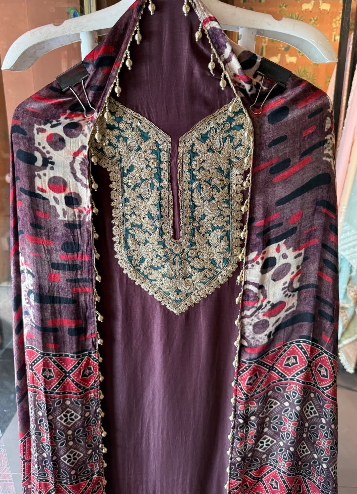 Silk Embroidered Suit Set