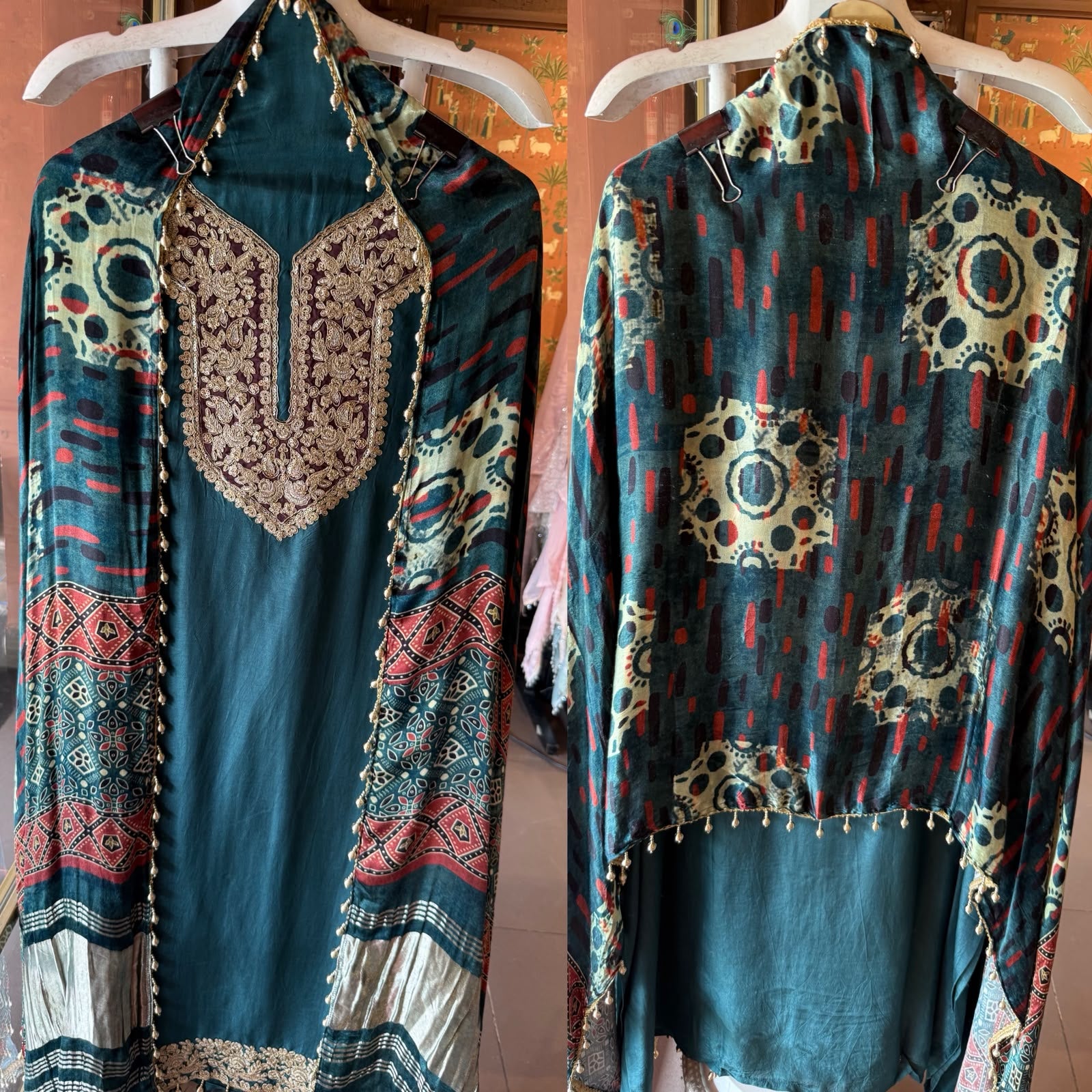 Silk Embroidered Suit Set