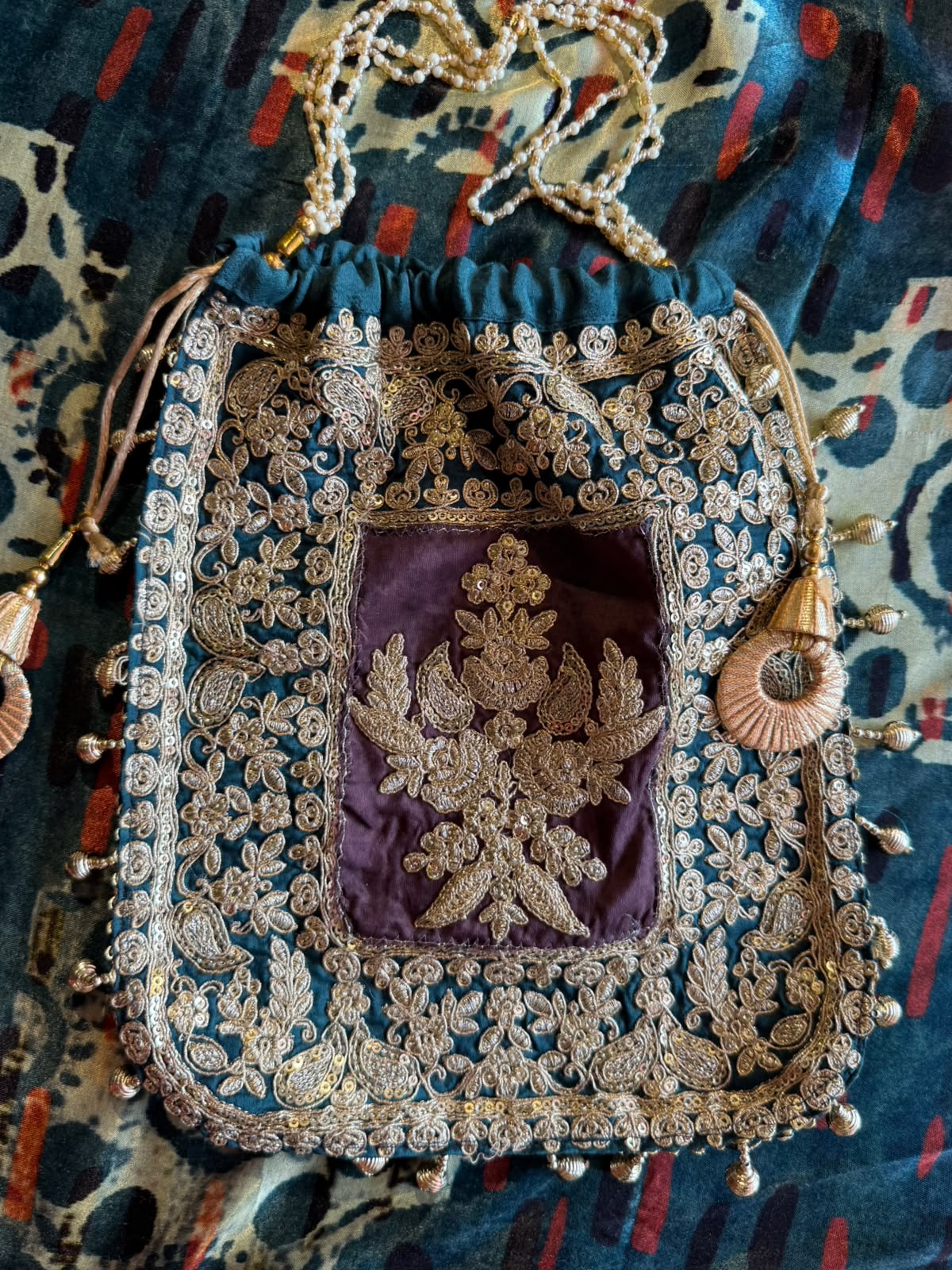 Silk Embroidered Suit Set