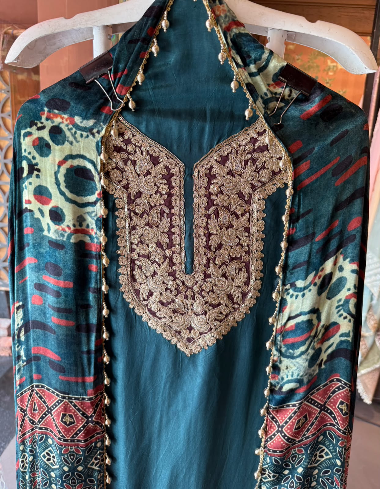 Silk Embroidered Suit Set