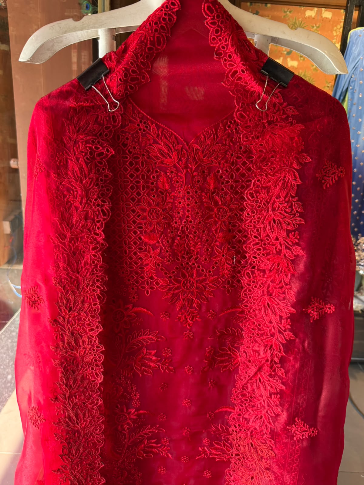 Tone On tone  Embroidered Suit Set