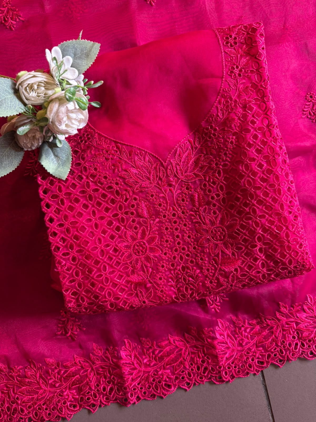 Tone On tone  Embroidered Suit Set