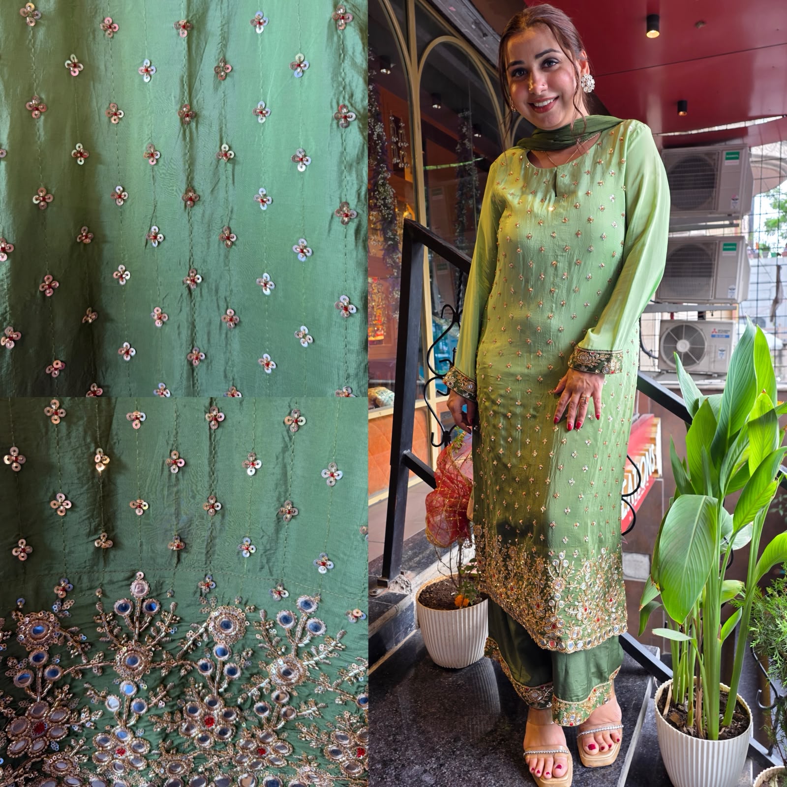 Dual ombré shaded  Embellished celebrity inspired Kurta