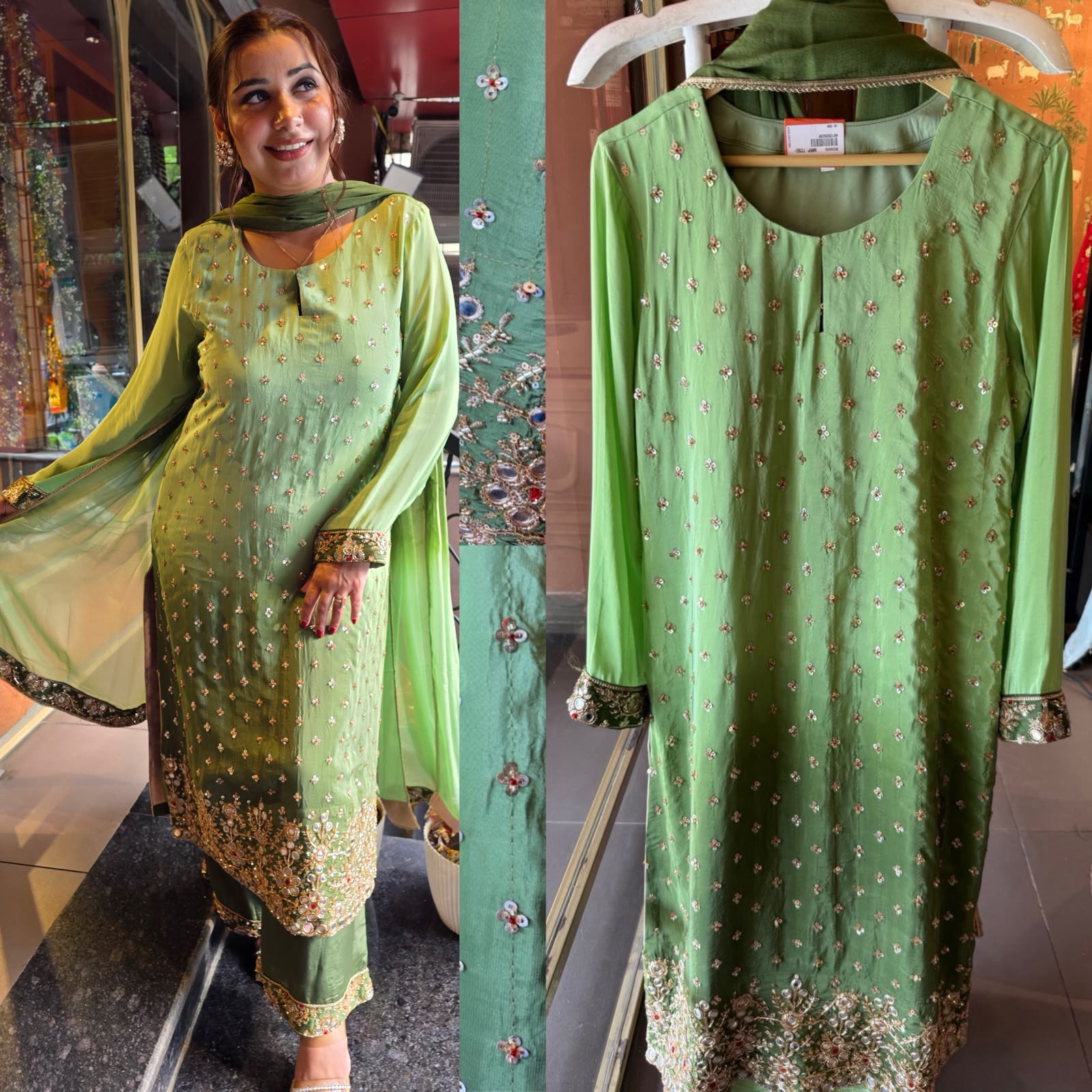 Dual ombré shaded  Embellished celebrity inspired Kurta