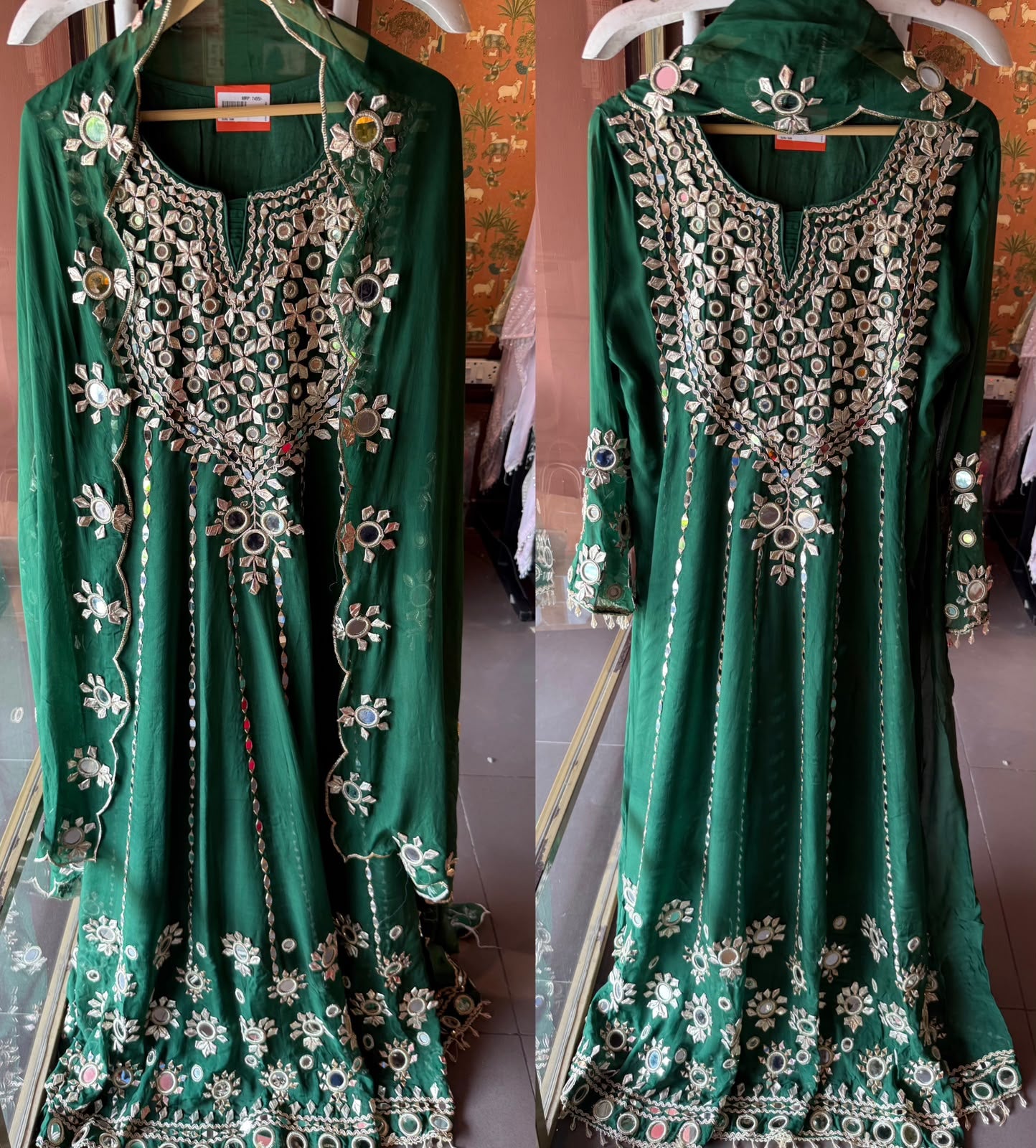 DESIGNER MIRROR AND GOTTA LONG ANARKALI