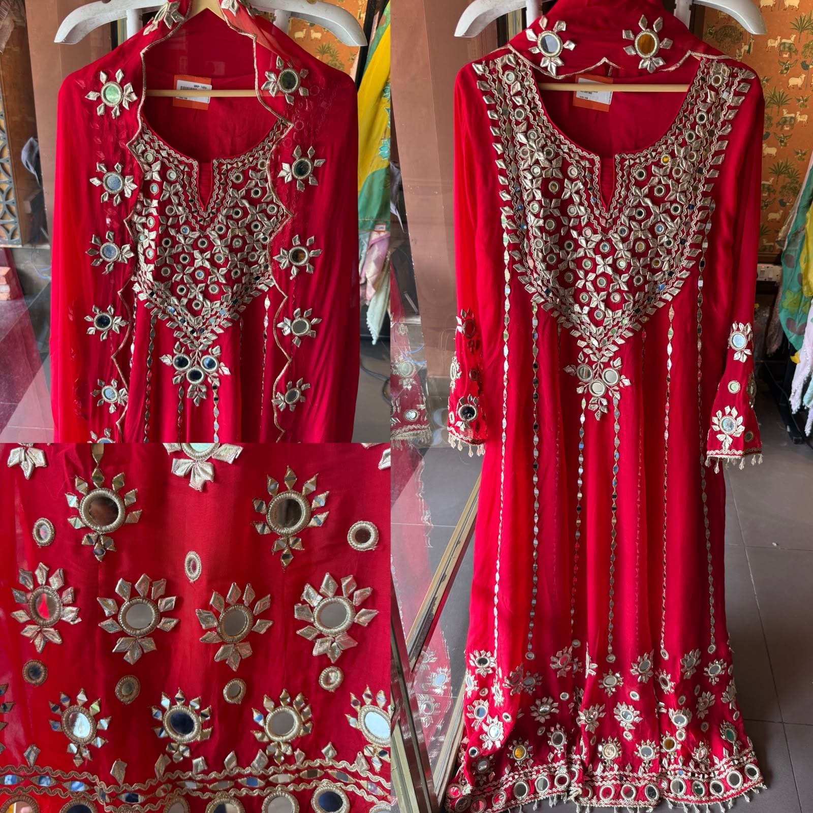 DESIGNER MIRROR AND GOTTA LONG ANARKALI