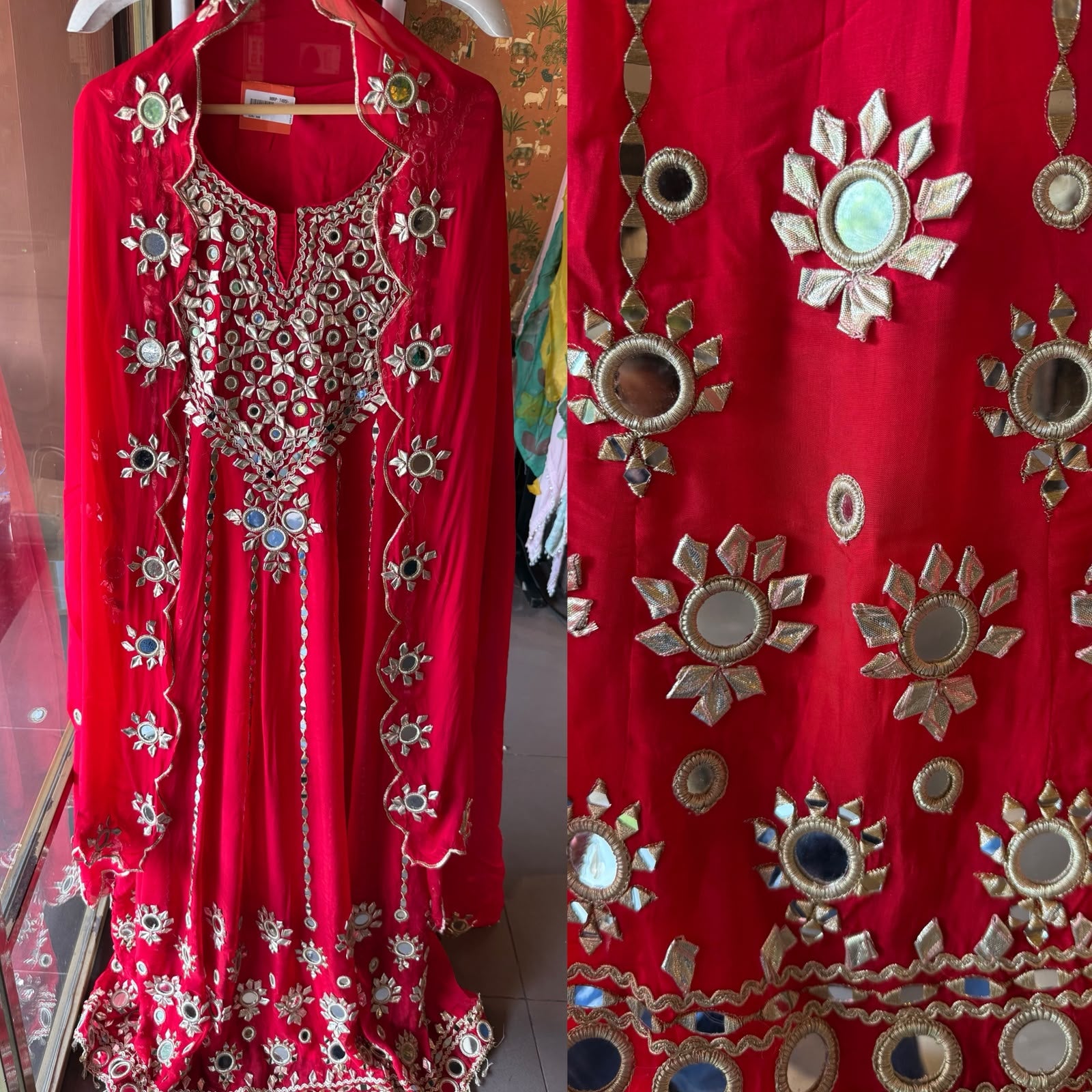 DESIGNER MIRROR AND GOTTA LONG ANARKALI