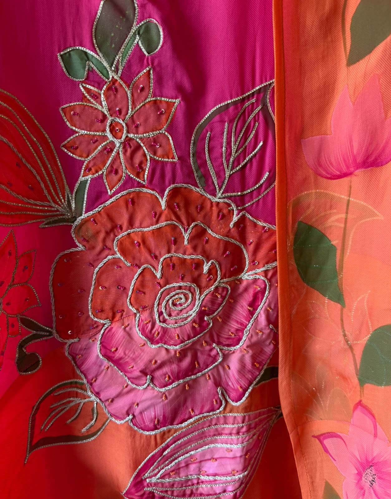 Floral Appliqué designer unstitched suit