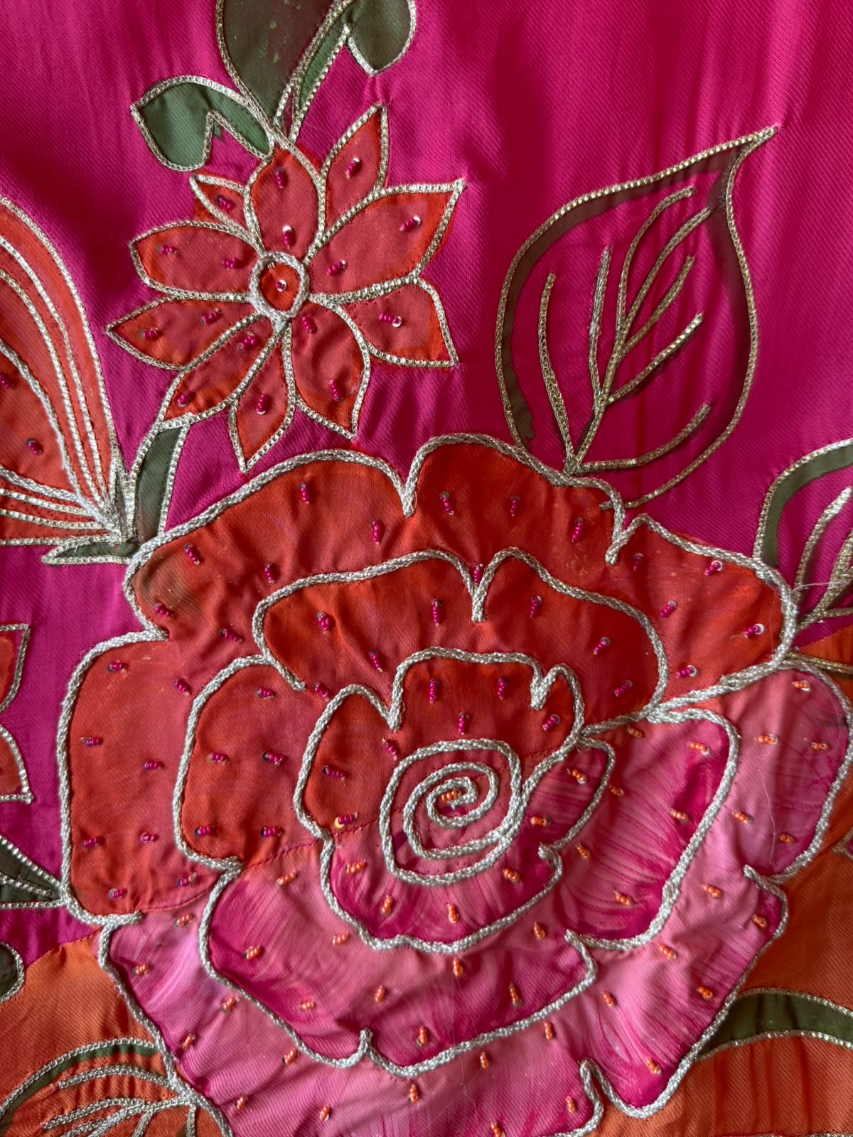Floral Appliqué designer unstitched suit