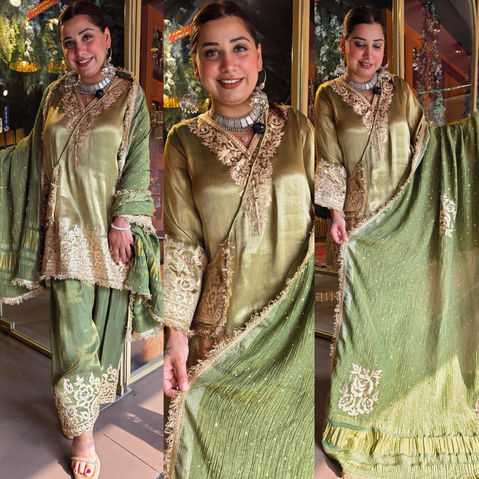 Ethnic Giraffe tissue Stitched Set