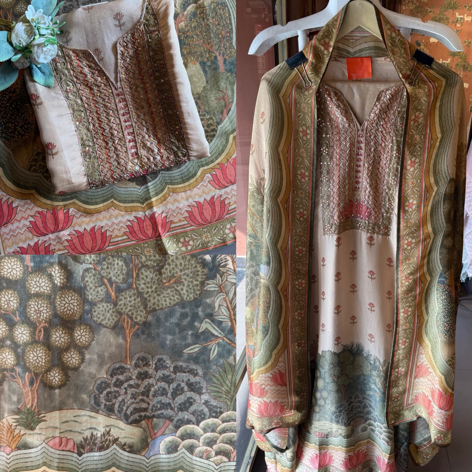 Lotus Garden Printed designer printed Suit set