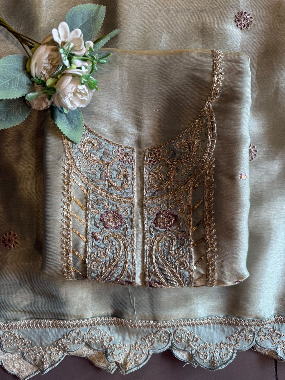 Giraffe Tissue kurta and Dupatta