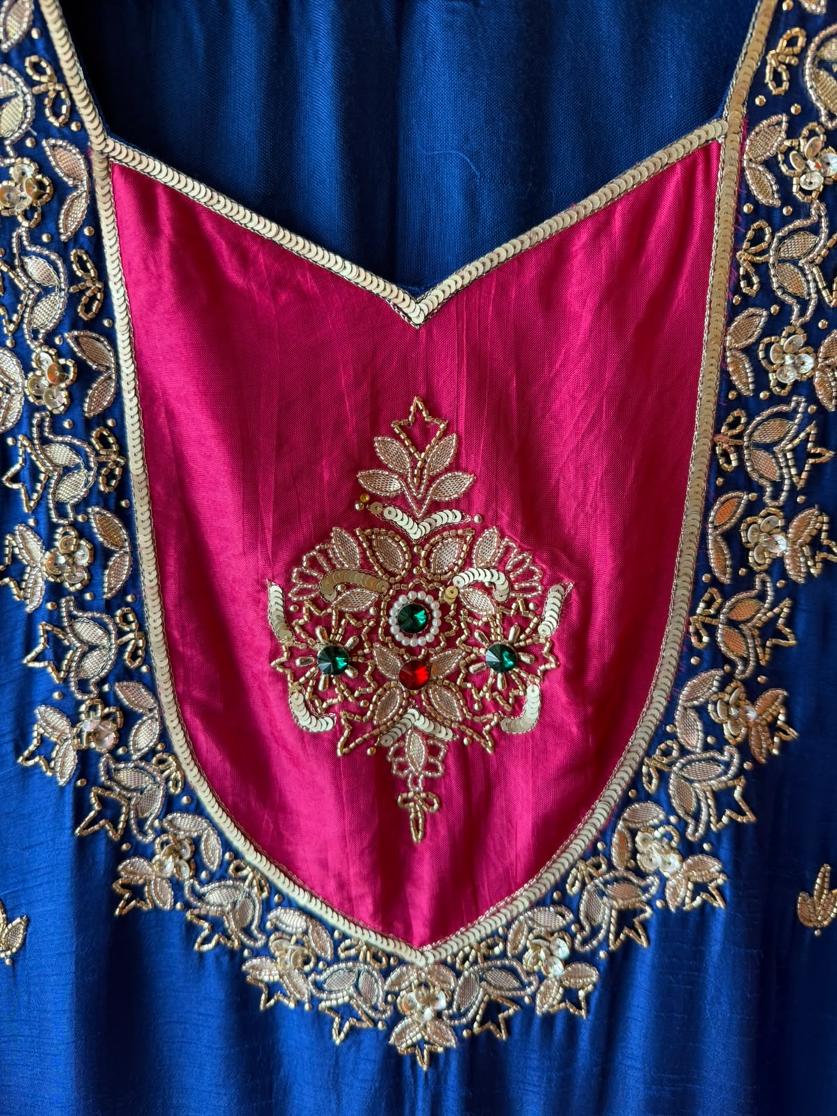Royal Blue Embroidered designer festive Suit Set