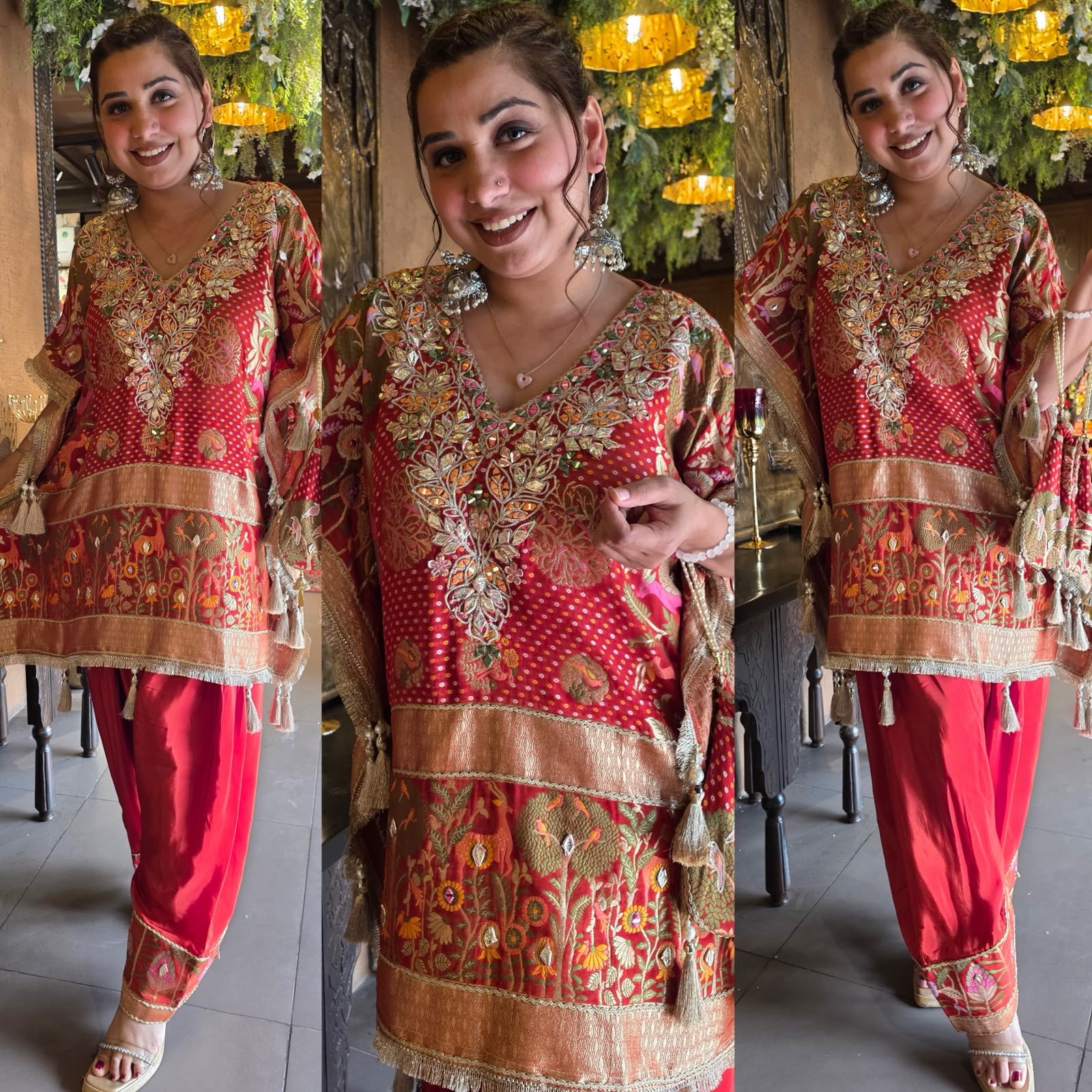 Designer Woven kaaftan set